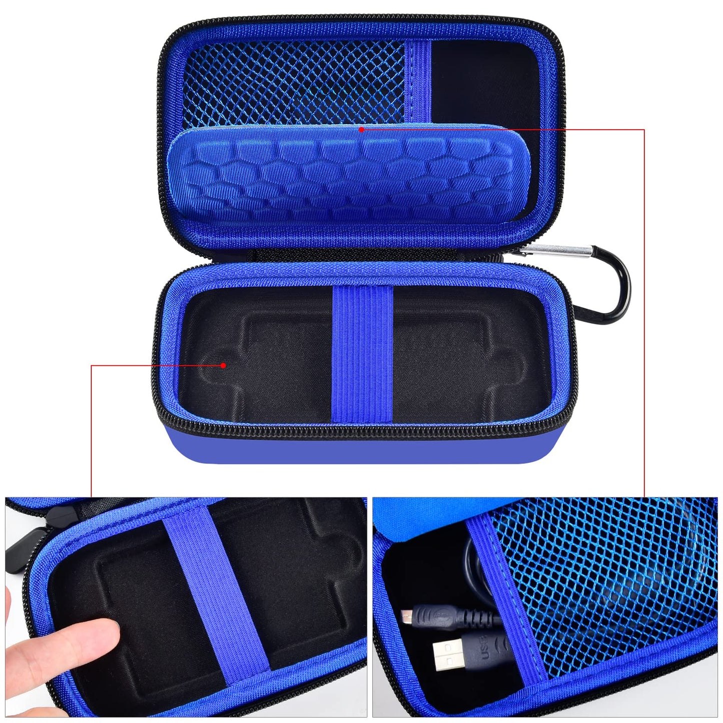 Case Compatible with Samsung T7/ T7 Touch Portable SSD 1TB 2TB 500GB USB 3.2 External Solid State Drive, Travel Carrying Storage Organizer Fits for USB Cables and More Accessories (Black)