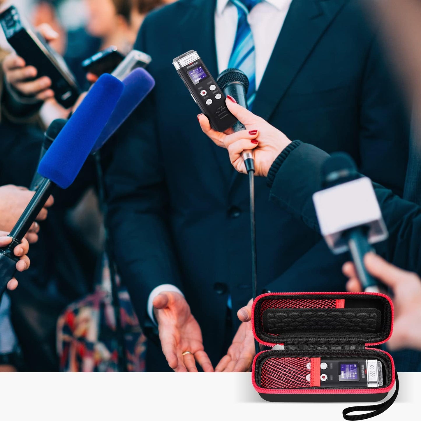 PAIYULE Case Compatible with 136G 128GB Digital Voice Recorder for Aiworth/for Sony ICD-PX370/ 470/560 for EVIDA/for Aomago Activated Recorder Fits for MP3 Player, Earbuds, USB Cable (Box Only)