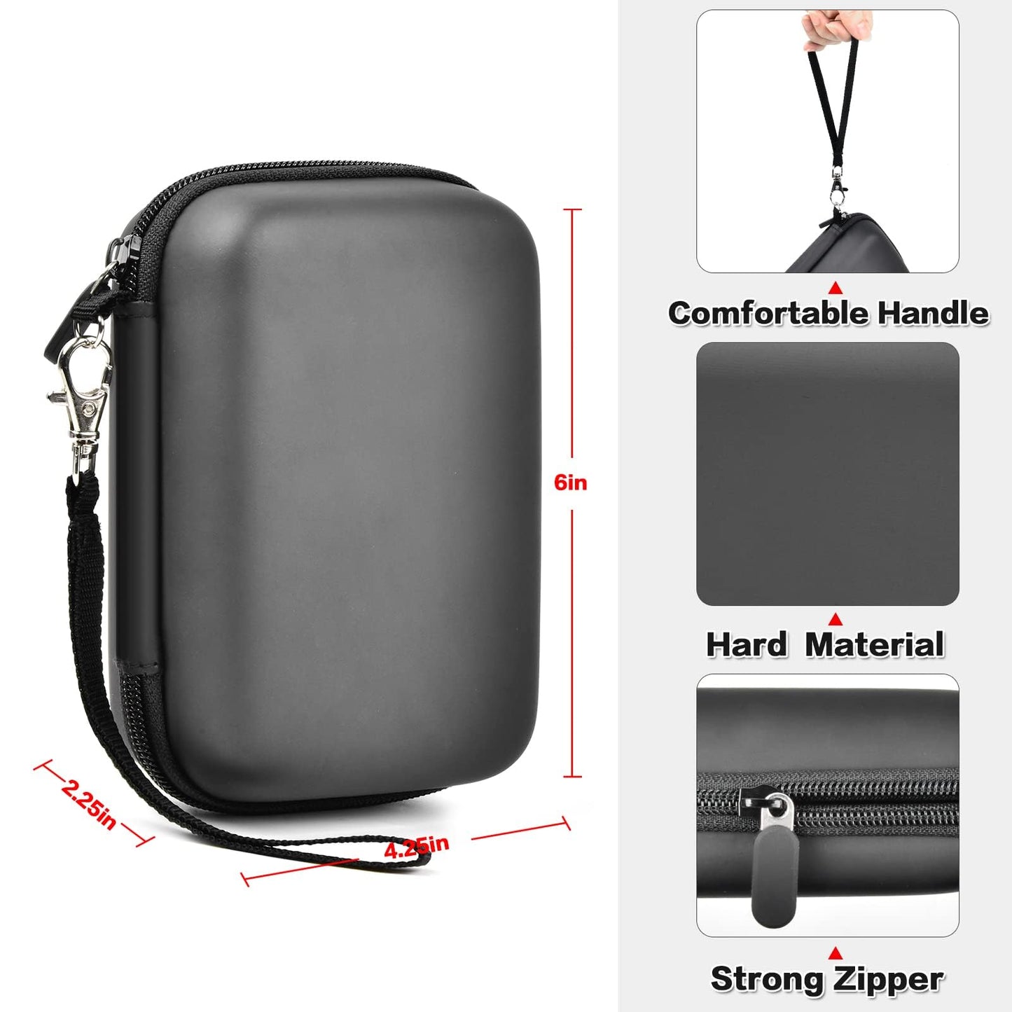 PAIYULE Hard Carrying Case for Phomemo D30 D35 Label Maker, Label Printer Case for Nelko P21, for NIIMBOT D110 D11, for Marklife P11 P12, for SUPVAN E10, Protective EVA Storage Bag with Mesh Pocket