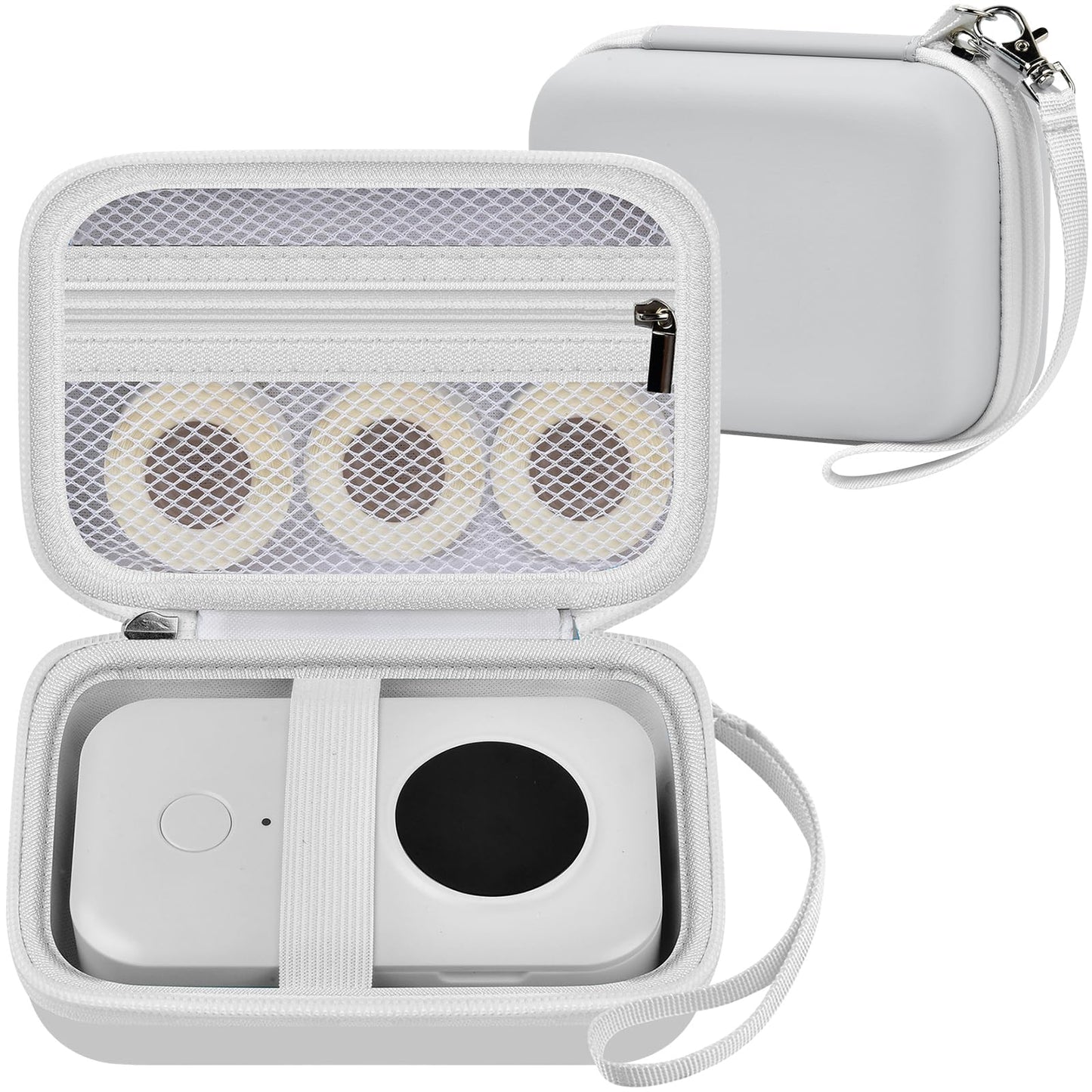 PAIYULE Hard Carrying Case for Phomemo D30 D35 Label Maker, Label Printer Case for Nelko P21, for NIIMBOT D110 D11, for Marklife P11 P12, for SUPVAN E10, Protective EVA Storage Bag with Mesh Pocket