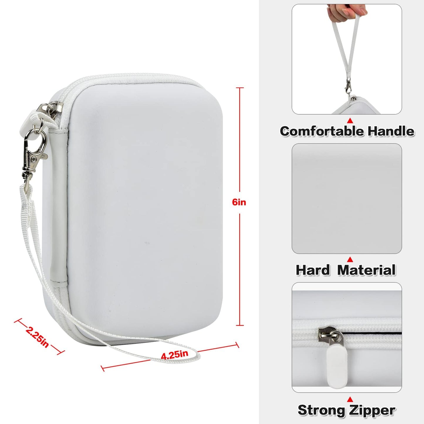 PAIYULE Hard Carrying Case for Phomemo D30 D35 Label Maker, Label Printer Case for Nelko P21, for NIIMBOT D110 D11, for Marklife P11 P12, for SUPVAN E10, Protective EVA Storage Bag with Mesh Pocket