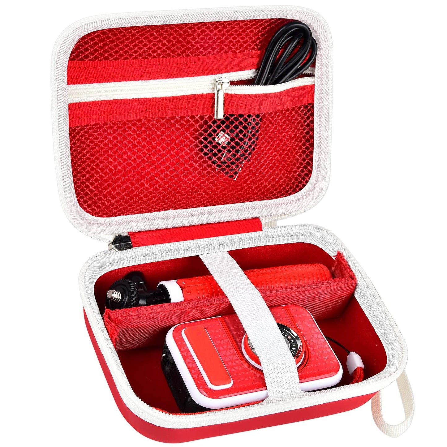 PAIYULE Kids Camera Case for VTech KidiZoom Creator Cam HD Video Camera for Makolle Selfie Camera for KODAK Printomatic Instant Print Cameras, Carrying Storage Holds Tripod Accessories(Box Only)-Red