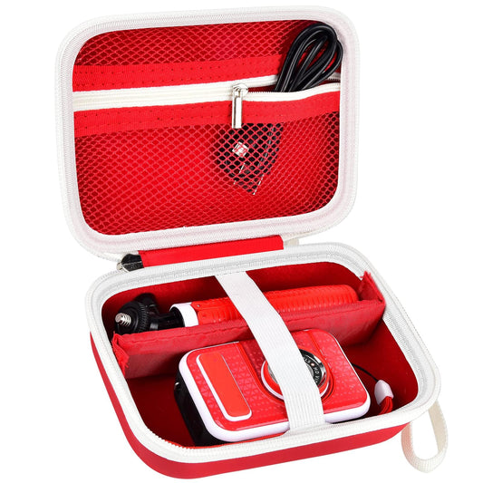 PAIYULE Kids Camera Case for VTech KidiZoom Creator Cam HD Video Camera for Makolle Selfie Camera for KODAK Printomatic Instant Print Cameras, Carrying Storage Holds Tripod Accessories(Box Only)-Red