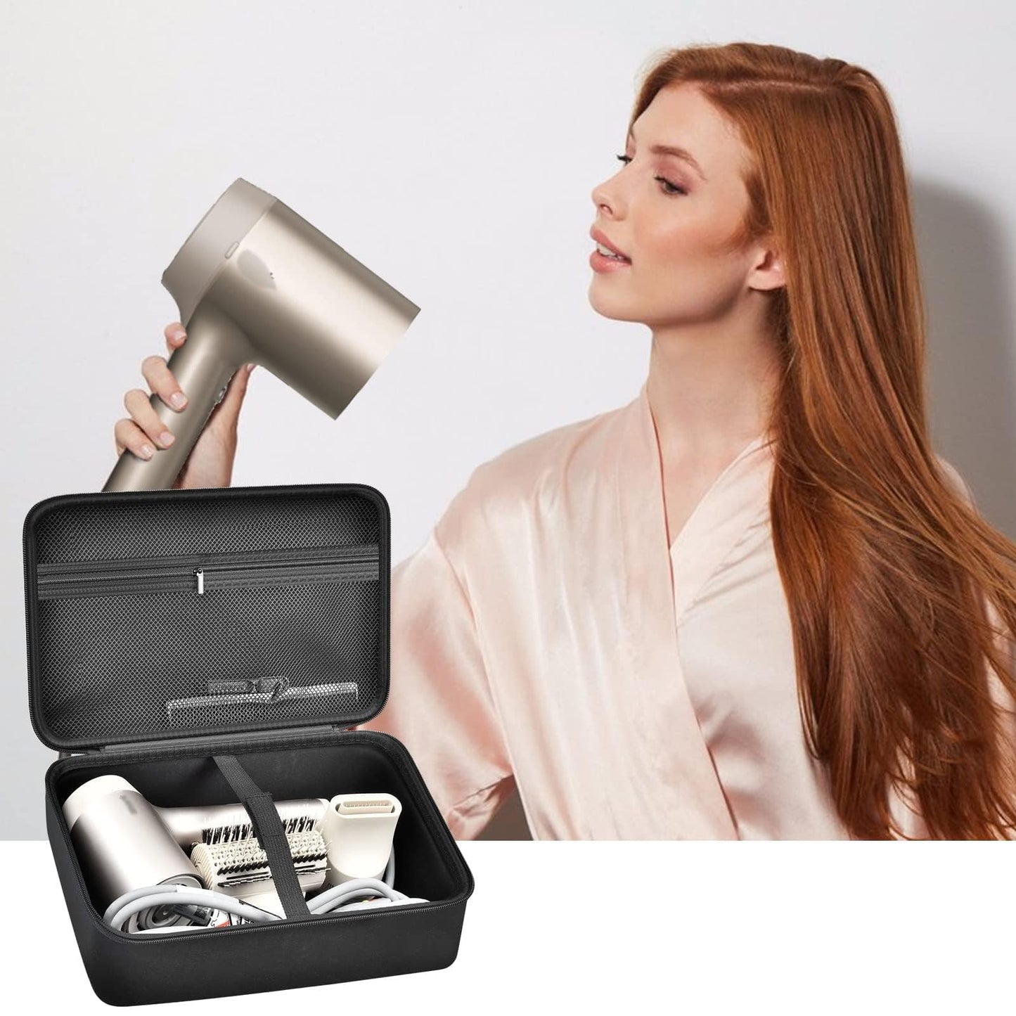 PAIYULE Hair Dryer Case for Shark HD331/332 & HD542/543PL & HD731 High-Velocity Hair Dryer System, Blow Dryers Bag for Shark/Dyson Flexstyle Styler and Attachments, Stone-Box Only