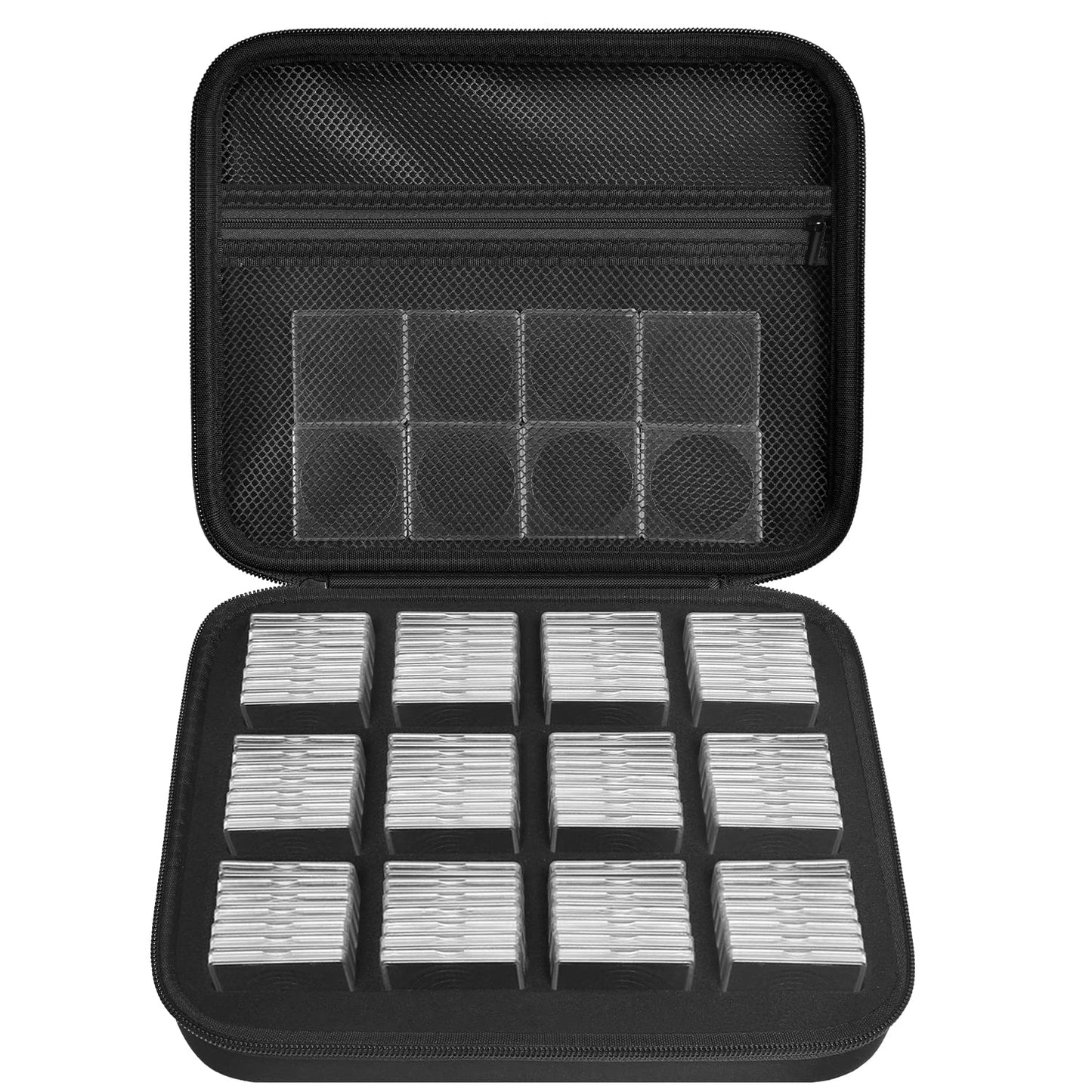 PAIYULE 96 Pieces 46mm Coin Capsules, with Foam Gasket and Plastic Storage Organizer Box, 6 Sizes (20/25/27/30/38/46mm) Coins Collector Case Holder for Coin Collection Supplies (Blue)