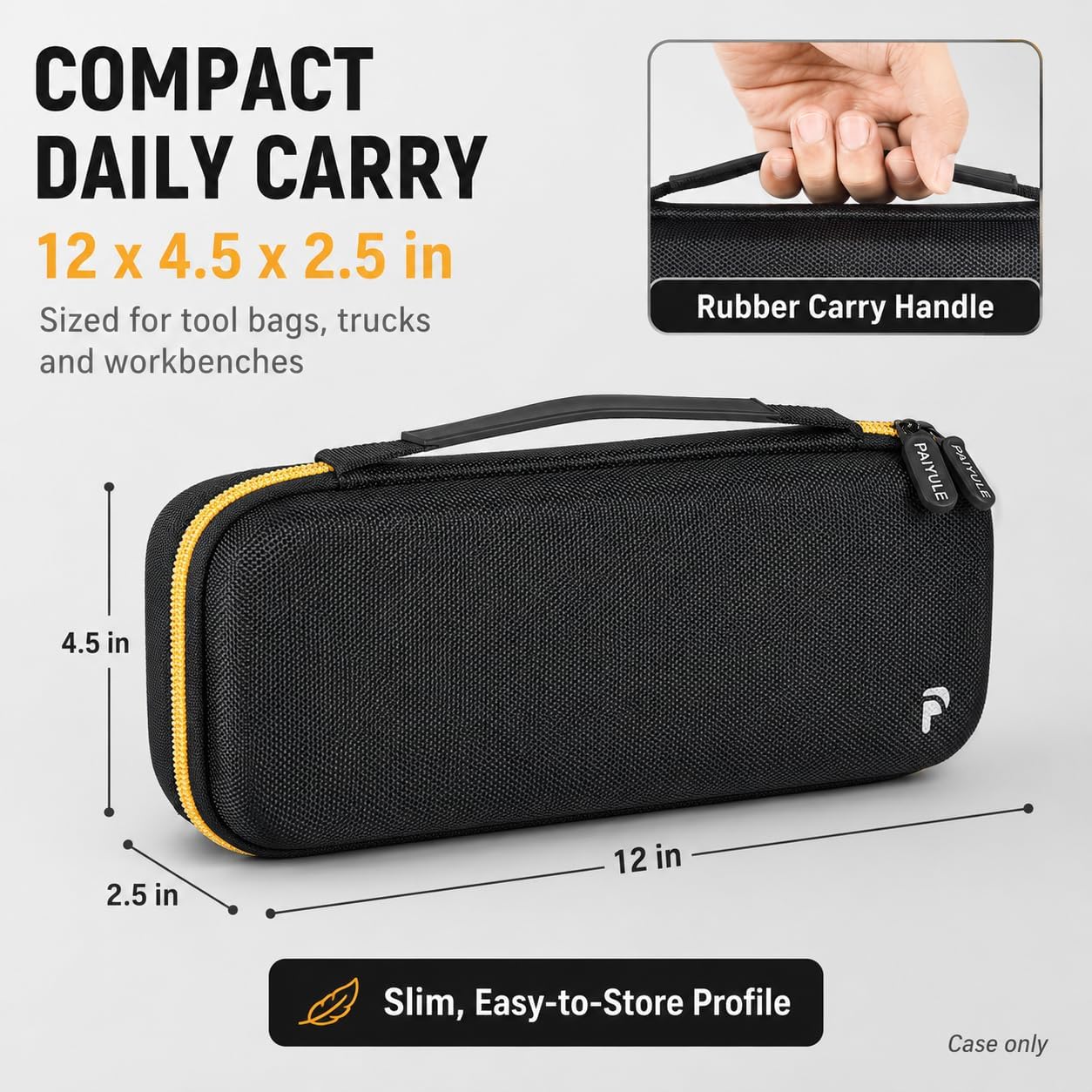 PAIYULE Meter Case Compatible with Fluke T5-600, T5-1000, T6-600, T6-1000 Electrical Tester, Hard EVA Carrying Storage Box with Mesh Pocket and Handle, Black, Case Only