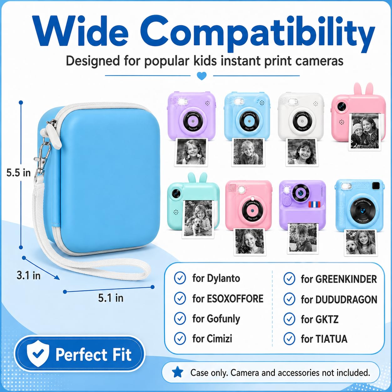 PAIYULE Kids Instant Print Camera Case Compatible with ESOXOFFORE for Dylanto for DUDUDRAGON for GKTZ for ETIKEZ for Dafotil for Careenoah Digital Video Prints Paper Bag (Box Only) Purple