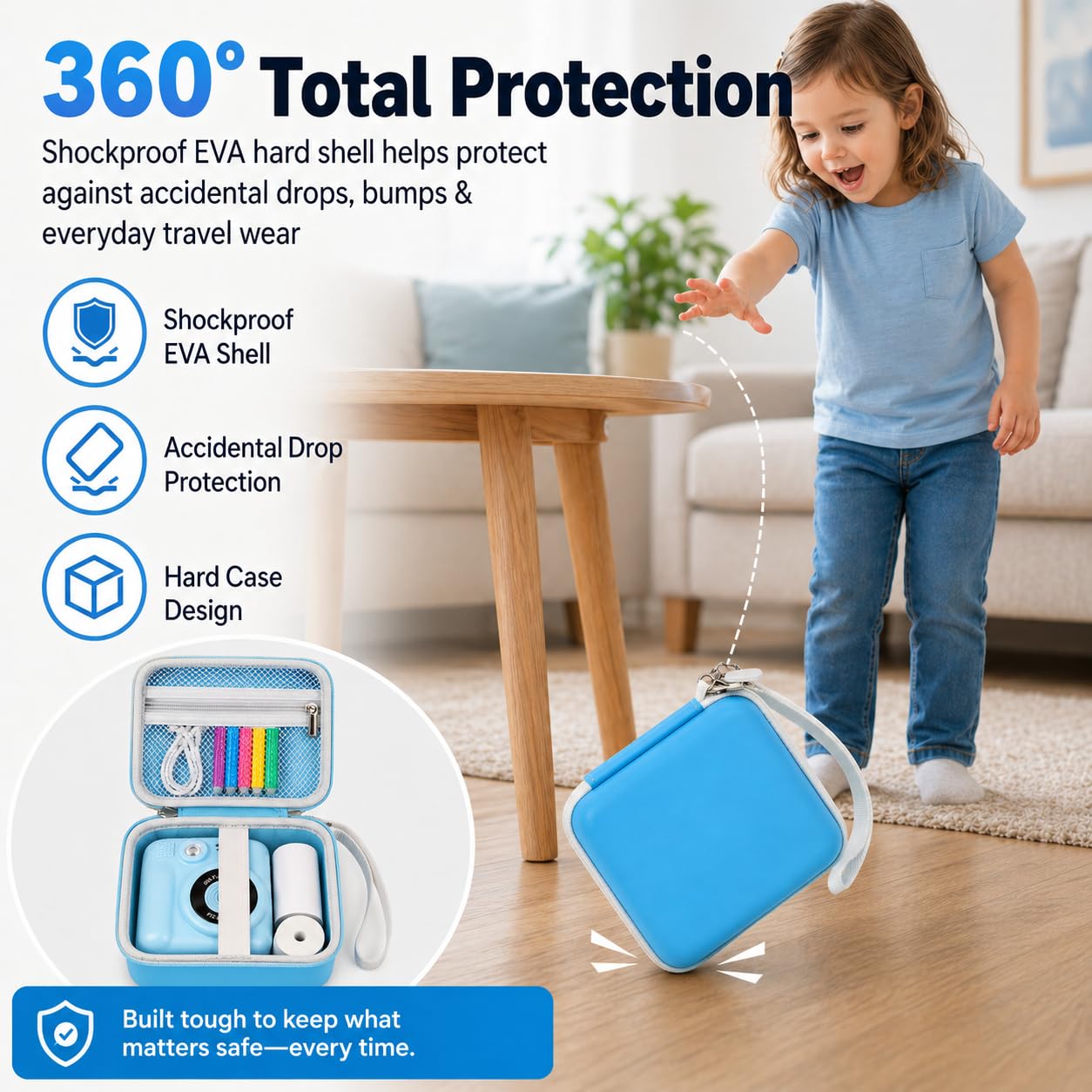PAIYULE Kids Instant Print Camera Case Compatible with ESOXOFFORE for Dylanto for DUDUDRAGON for GKTZ for ETIKEZ for Dafotil for Careenoah Digital Video Prints Paper Bag (Box Only) Purple