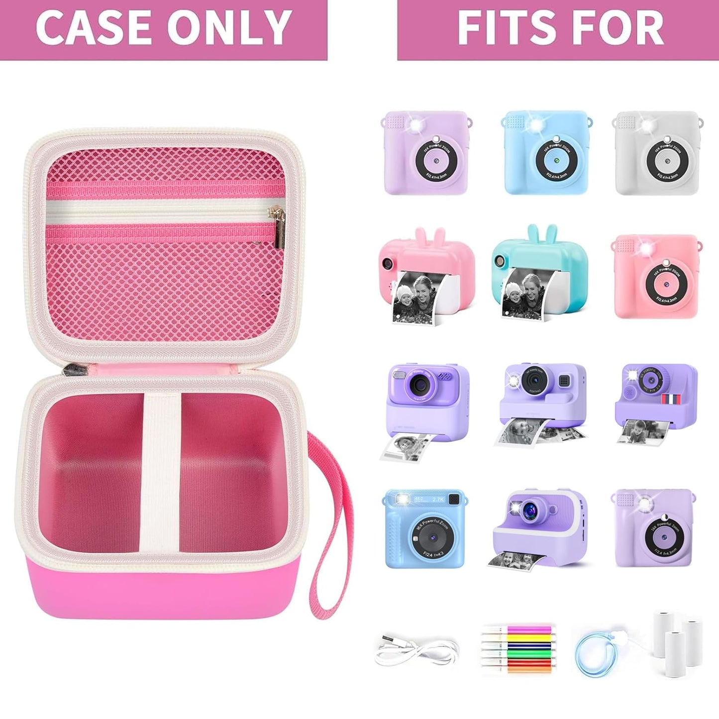 PAIYULE Kids Instant Print Camera Case Compatible with ESOXOFFORE for Dylanto for DUDUDRAGON for GKTZ for ETIKEZ for Dafotil for Careenoah Digital Video Prints Paper Bag (Box Only) Purple