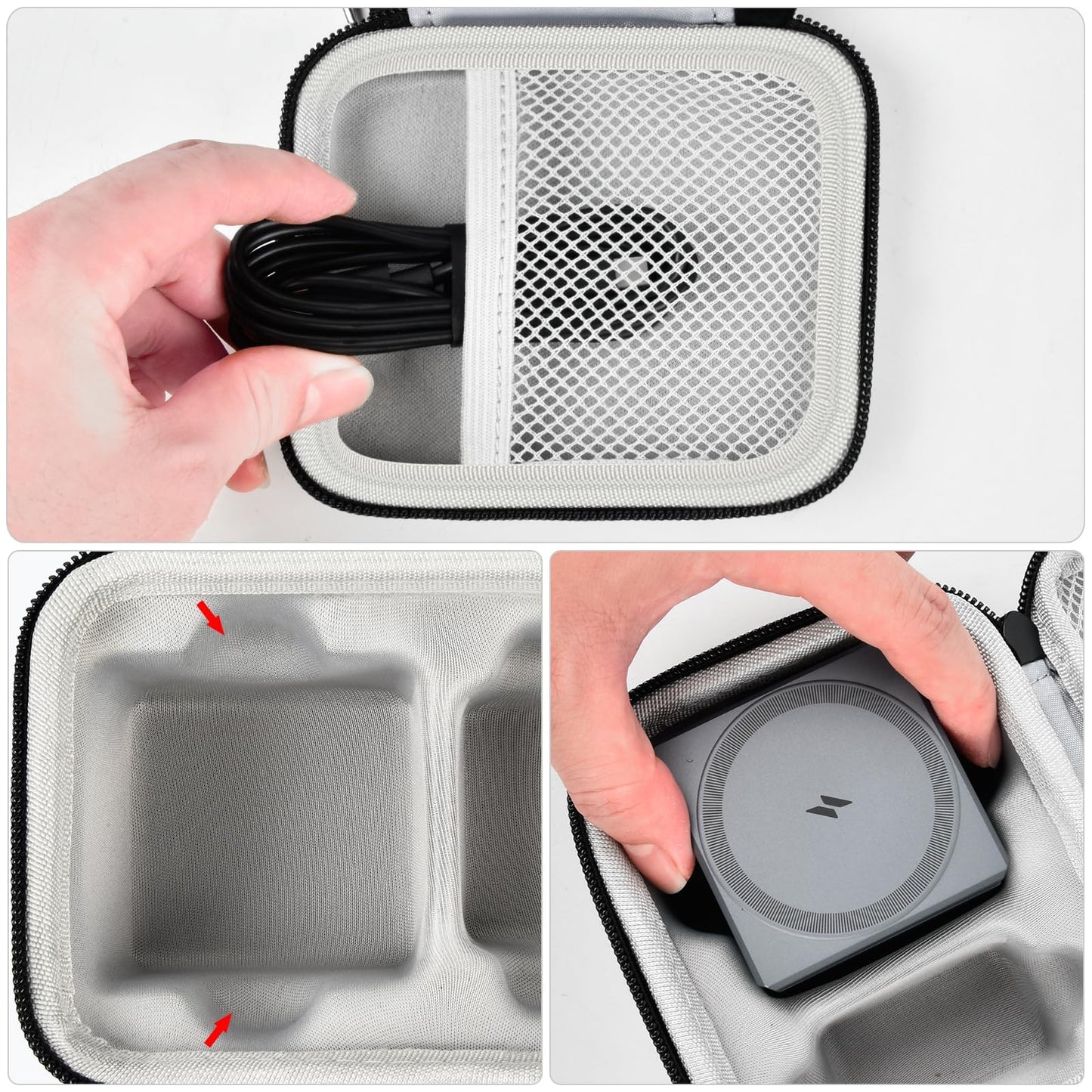 PAIYULE Case Compatible with Anker 3-in-1 Cube MagSafe Charger 15W Max Fast Charging Stand（for Anker Y1811/1812）, Power Station Storage Holder for USB-C Cable (Box Only) Black