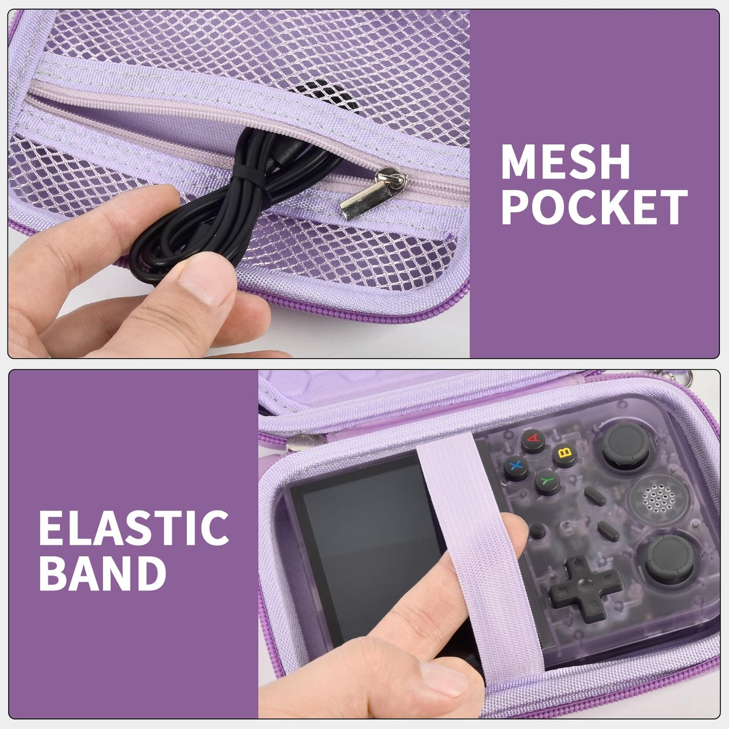 PAIYULE Travel Case for R36S/ RG353V/ RG353VS/ Game Boy Retro Handheld Game Console, Handheld Emulator Storage Holder Organizer, Android Game Console Carrying Bag (Box Only)