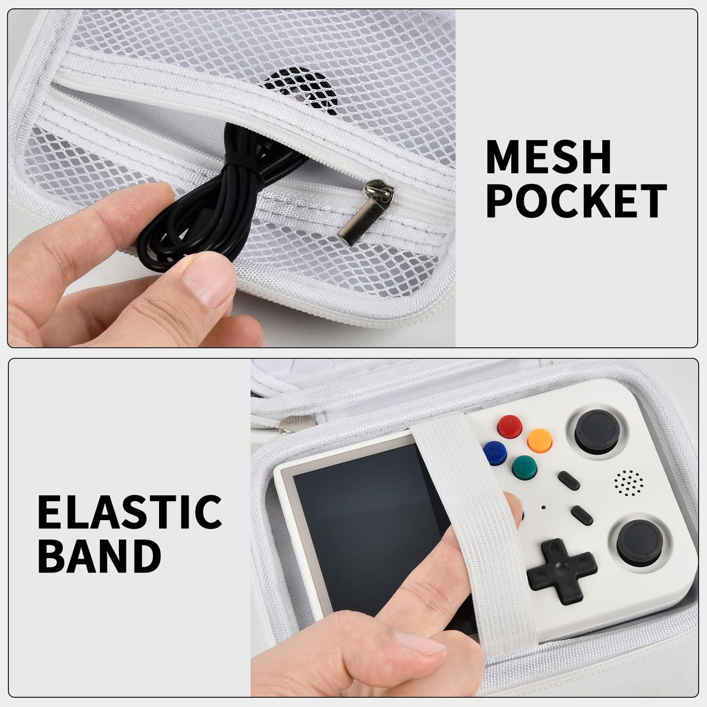 PAIYULE Travel Case for R36S/ RG353V/ RG353VS/ Game Boy Retro Handheld Game Console, Handheld Emulator Storage Holder Organizer, Android Game Console Carrying Bag (Box Only)