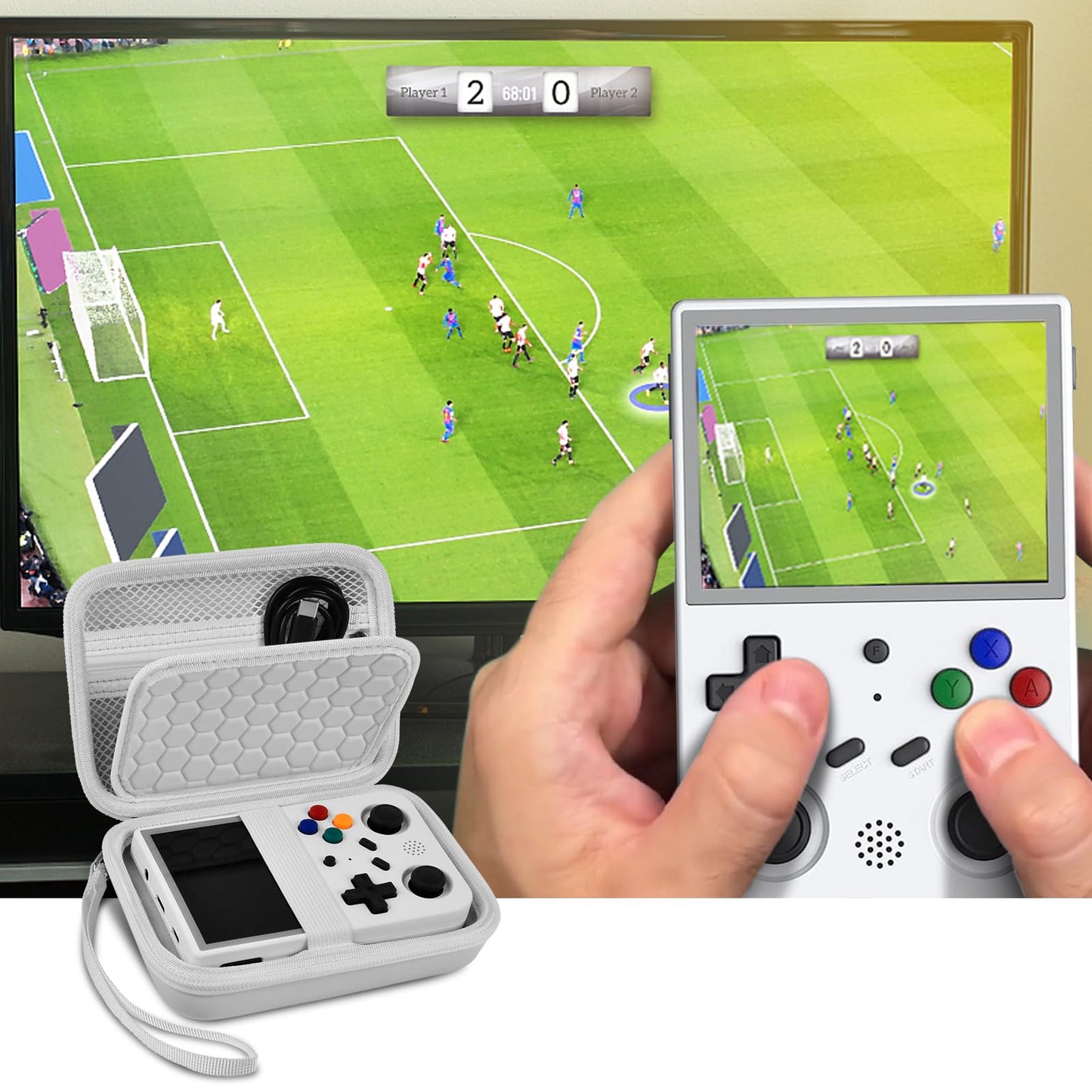 PAIYULE Travel Case for R36S/ RG353V/ RG353VS/ Game Boy Retro Handheld Game Console, Handheld Emulator Storage Holder Organizer, Android Game Console Carrying Bag (Box Only)