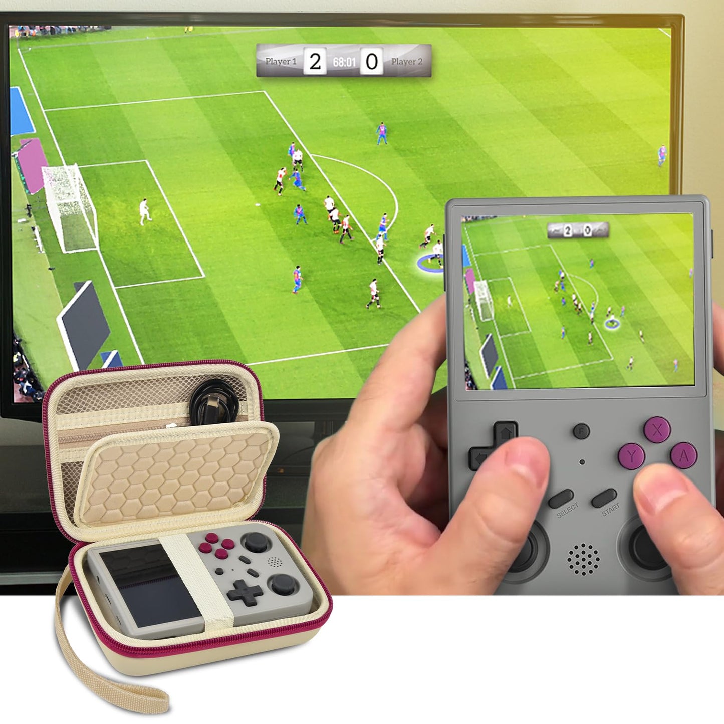 PAIYULE Travel Case for R36S/ RG353V/ RG353VS/ Game Boy Retro Handheld Game Console, Handheld Emulator Storage Holder Organizer, Android Game Console Carrying Bag (Box Only)