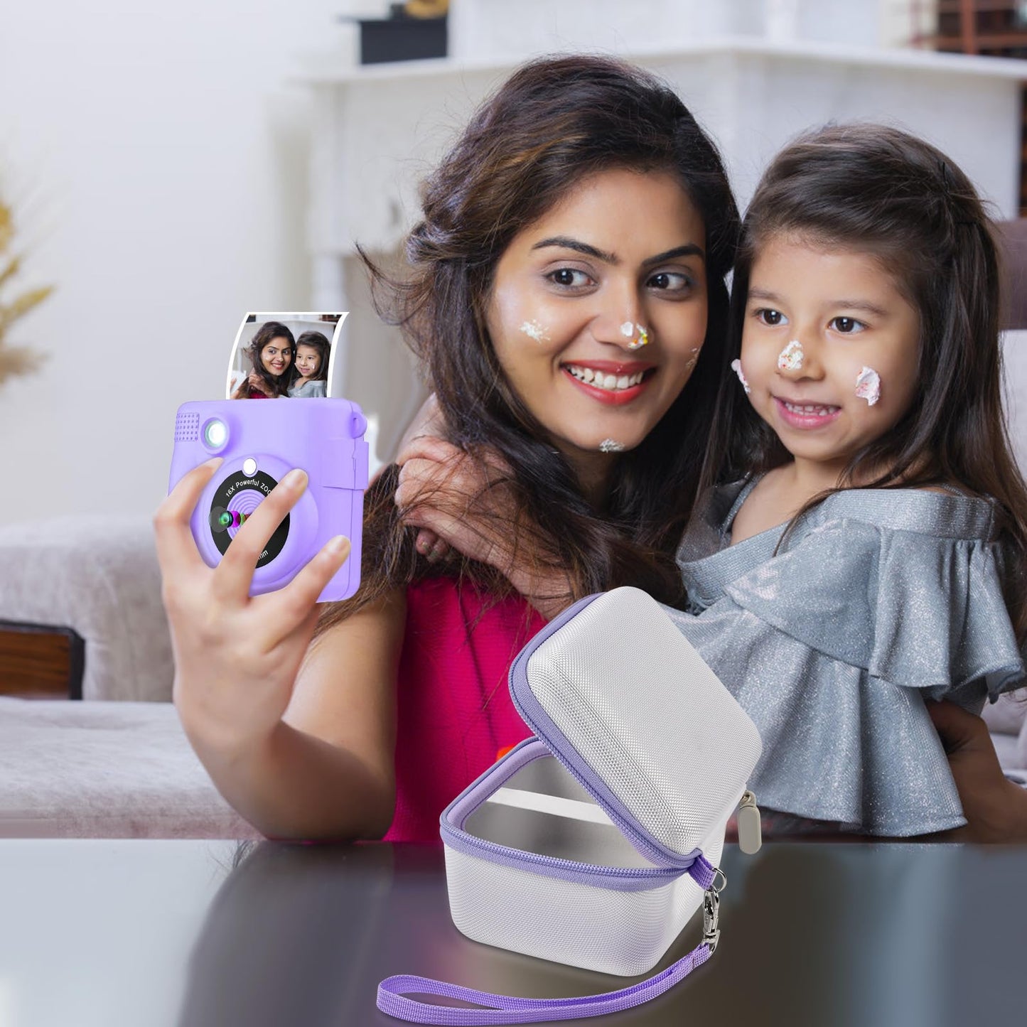 PAIYULE Kids Instant Print Camera Case Compatible with ESOXOFFORE for Dylanto for DUDUDRAGON for GKTZ for ETIKEZ for Dafotil for Careenoah Digital Video Prints Paper Bag (Box Only) Purple
