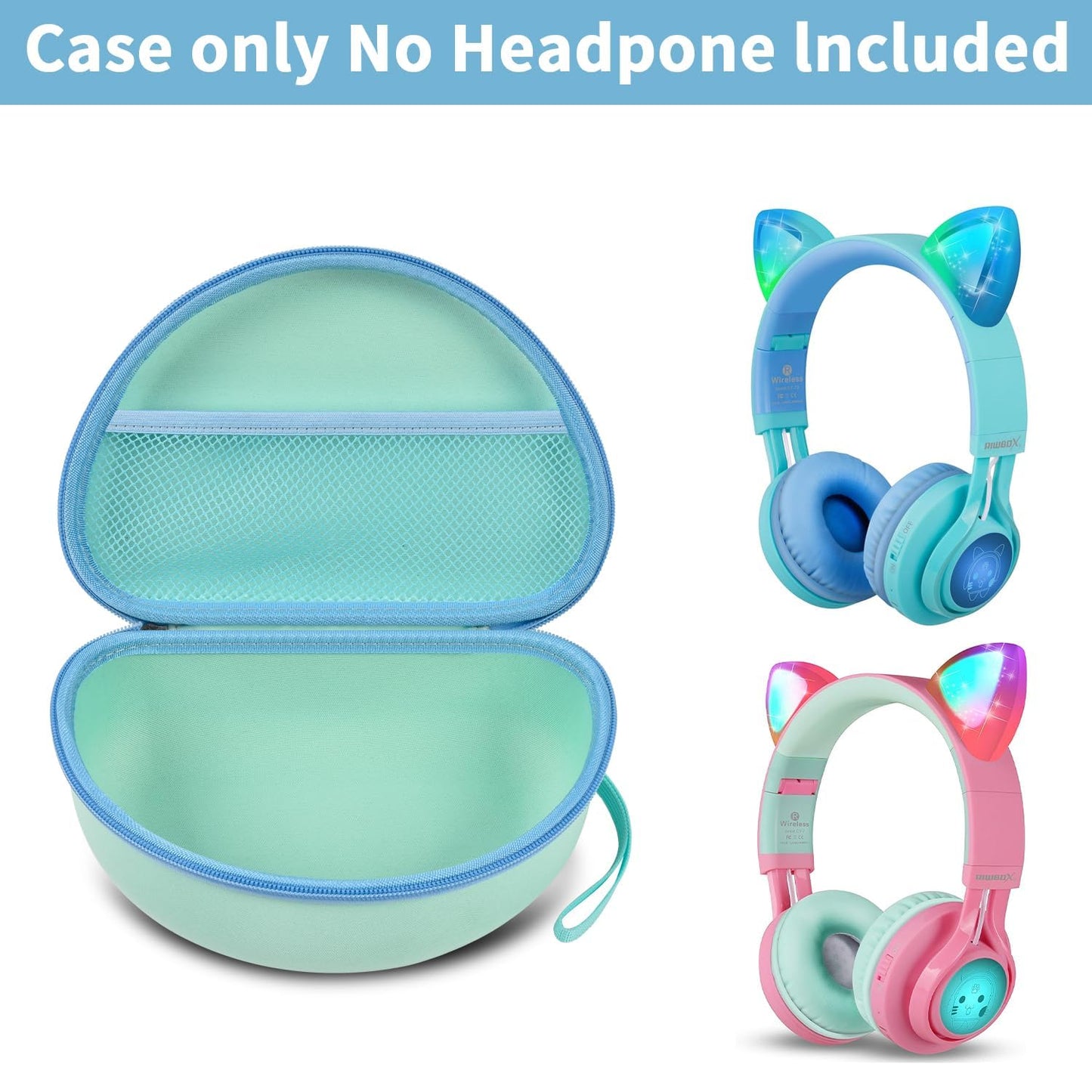 PAIYULE Headphone Case for Riwbox CT-7 Pink/for iClever for ONITOO for TCJJ Cat Ear Wireless Bluetooth for Picun/for FosPower Over-Ear Headphones Headset for Kids-Box Only