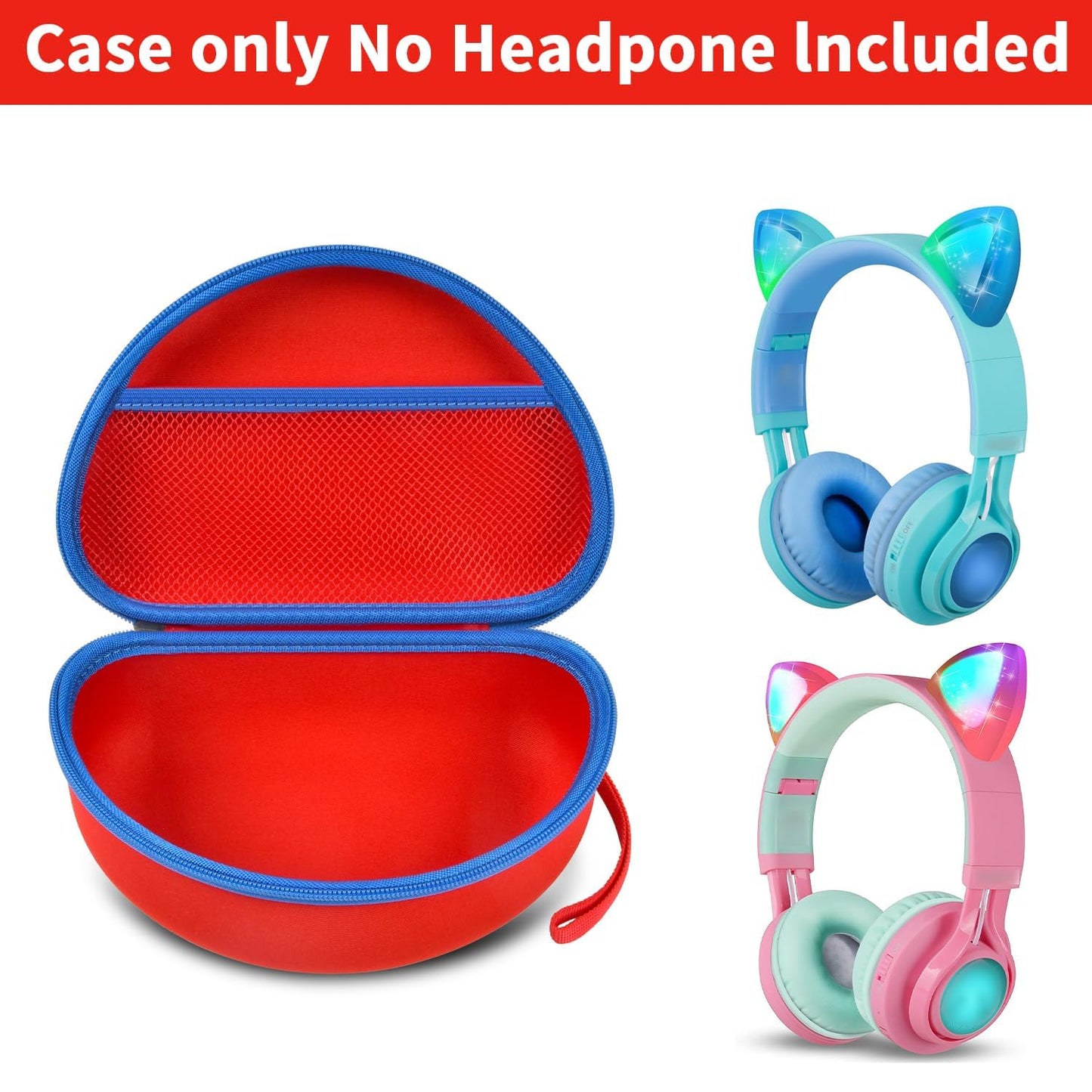 PAIYULE Headphone Case for Riwbox CT-7 Pink/for iClever for ONITOO for TCJJ Cat Ear Wireless Bluetooth for Picun/for FosPower Over-Ear Headphones Headset for Kids-Box Only