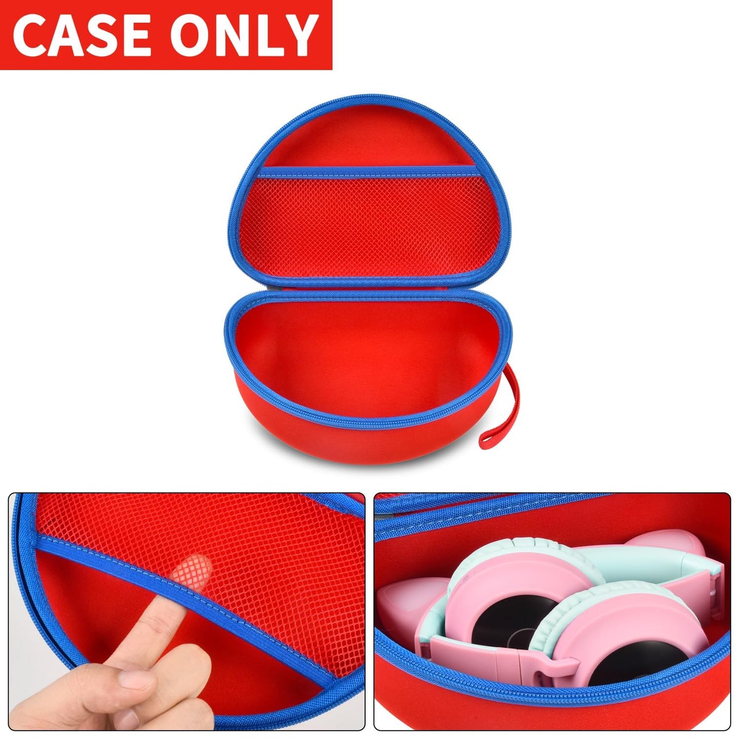 PAIYULE Headphone Case for Riwbox CT-7 Pink/for iClever for ONITOO for TCJJ Cat Ear Wireless Bluetooth for Picun/for FosPower Over-Ear Headphones Headset for Kids-Box Only