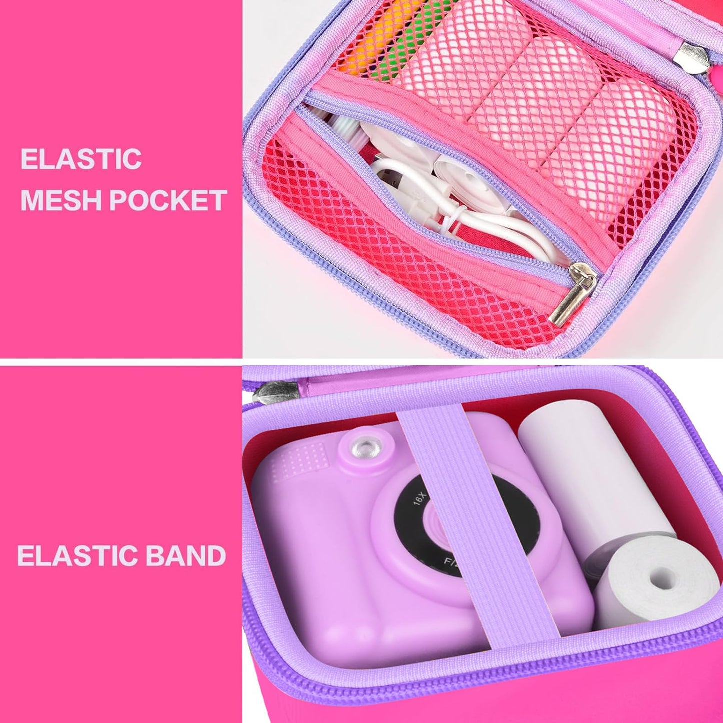 PAIYULE Kids Instant Print Camera Case Compatible with ESOXOFFORE for Dylanto for DUDUDRAGON for GKTZ for ETIKEZ for Dafotil for Careenoah Digital Video Prints Paper Bag (Box Only) Purple