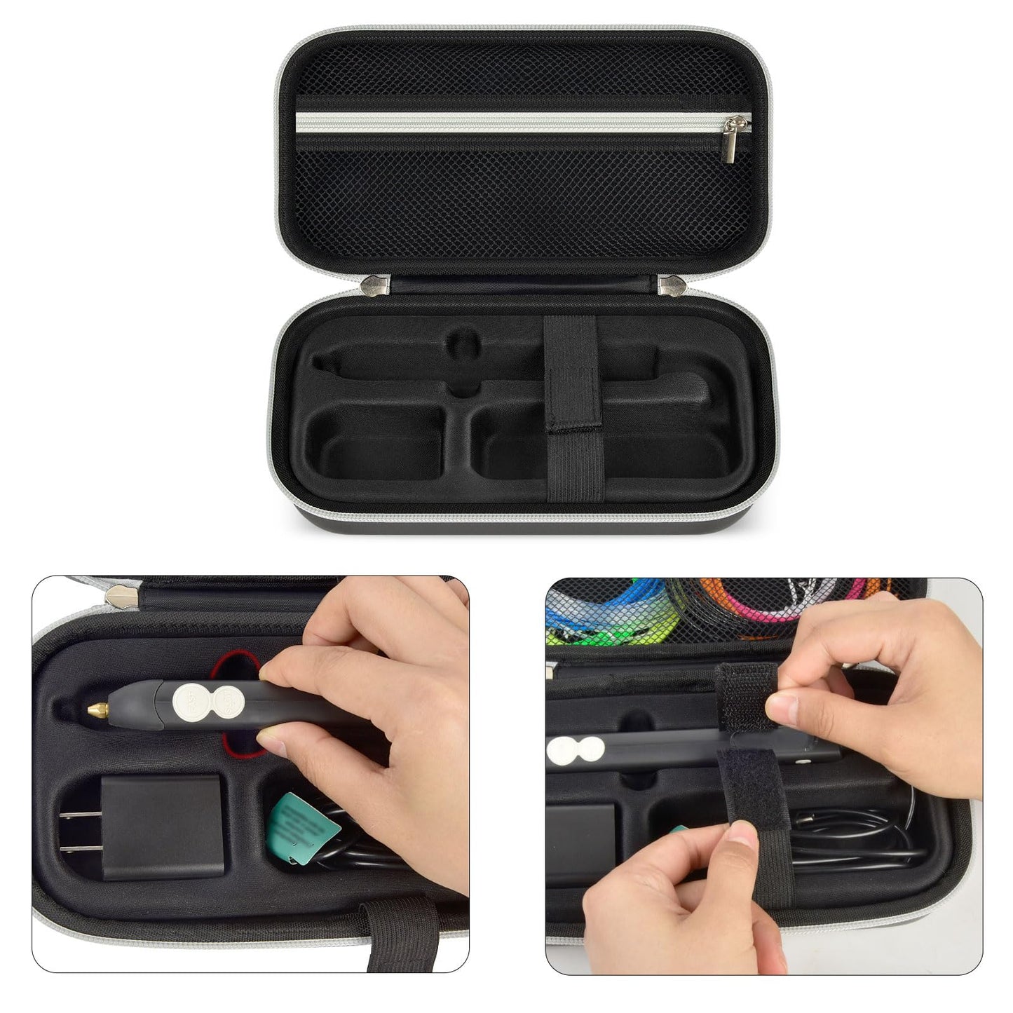 PAIYULE Case Compaitble with 3Doodler Flow for 3D Printing Pen for Teens Adults Creators, Storage Holder for 3D Pens Free Refill Filaments, Organizer Box for Printer Drawing Accessories (Bag Only)