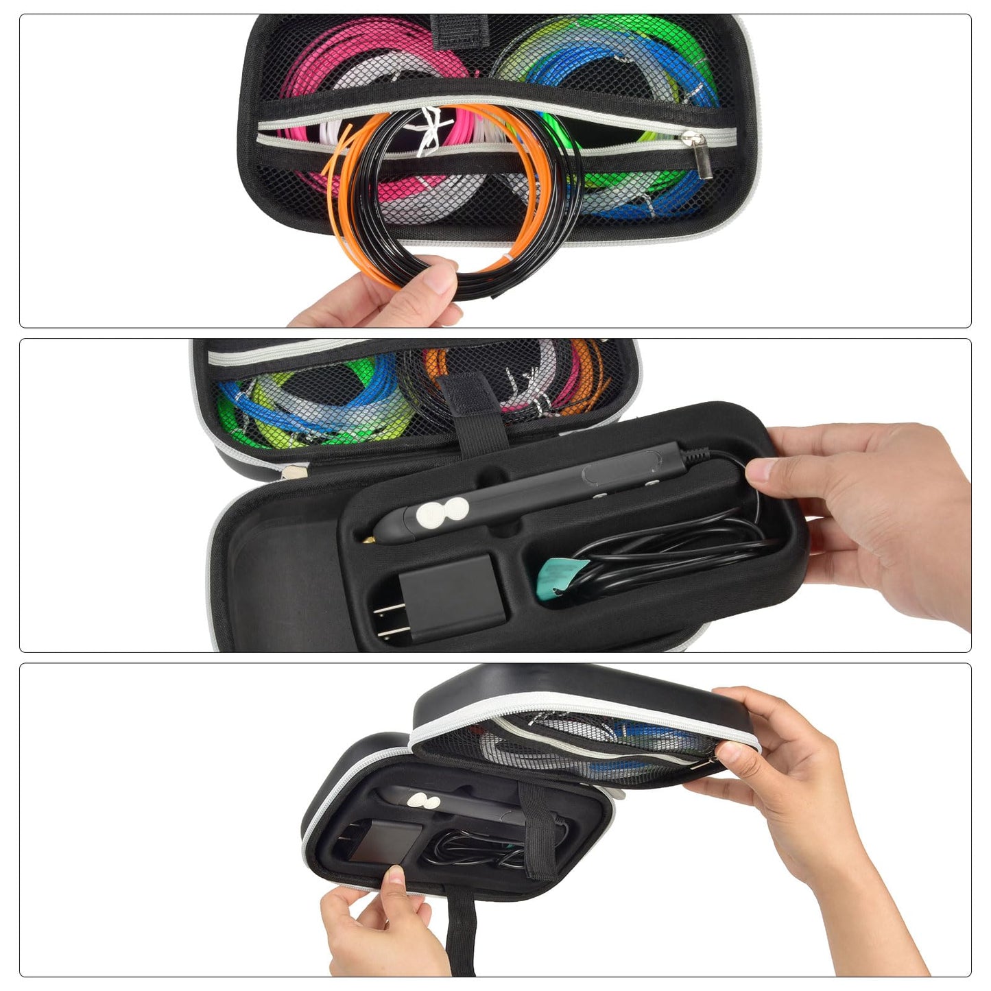 PAIYULE Case Compaitble with 3Doodler Flow for 3D Printing Pen for Teens Adults Creators, Storage Holder for 3D Pens Free Refill Filaments, Organizer Box for Printer Drawing Accessories (Bag Only)