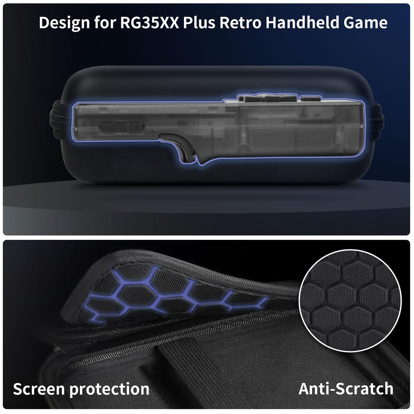 PAIYULE Travel Case Compatible with RG35XX/ RG35xx Plus Retro Handheld Game Console, Handheld Emulator Storage Holder Organizer, Android Game Console Carrying Bag (Box Only)