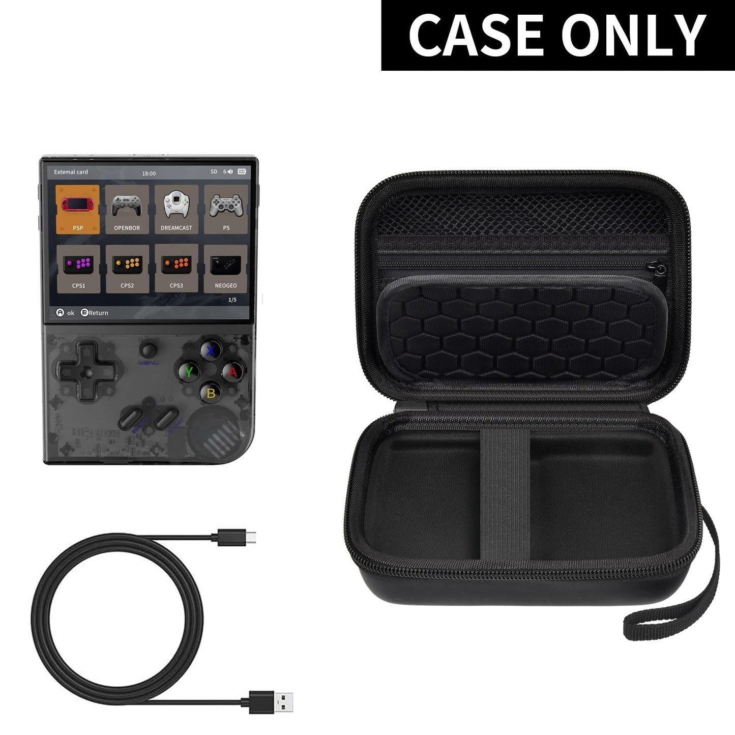 PAIYULE Travel Case Compatible with RG35XX/ RG35xx Plus Retro Handheld Game Console, Handheld Emulator Storage Holder Organizer, Android Game Console Carrying Bag (Box Only)