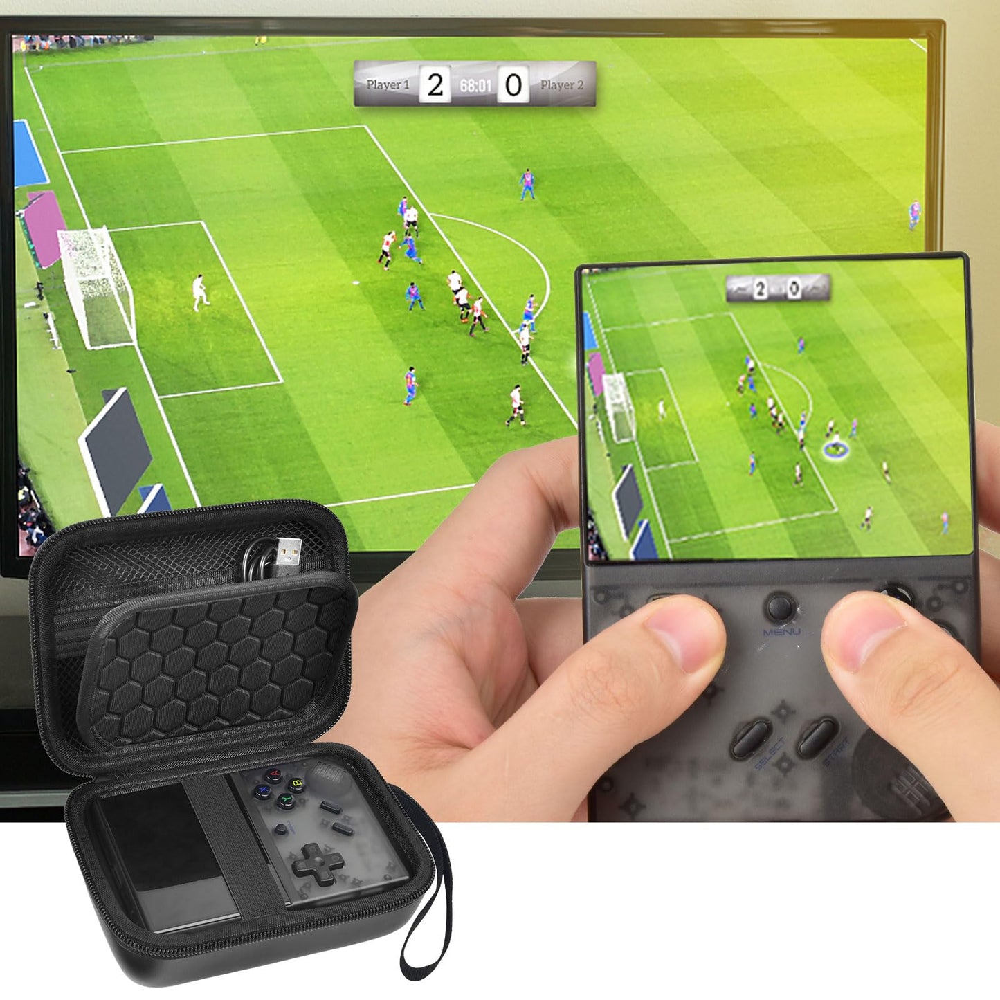 PAIYULE Travel Case Compatible with RG35XX/ RG35xx Plus Retro Handheld Game Console, Handheld Emulator Storage Holder Organizer, Android Game Console Carrying Bag (Box Only)