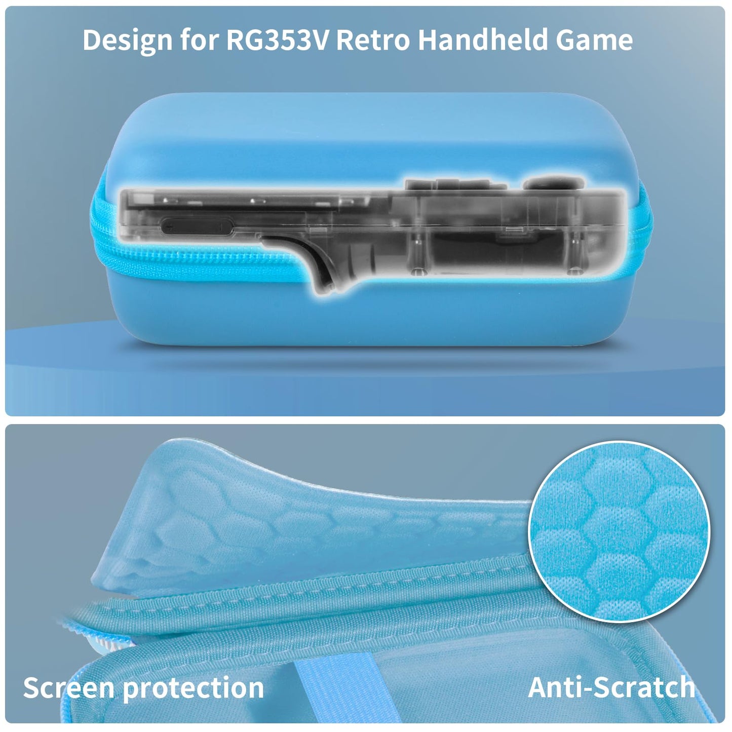 PAIYULE Travel Case for R36S/ RG353V/ RG353VS/ Game Boy Retro Handheld Game Console, Handheld Emulator Storage Holder Organizer, Android Game Console Carrying Bag (Box Only)
