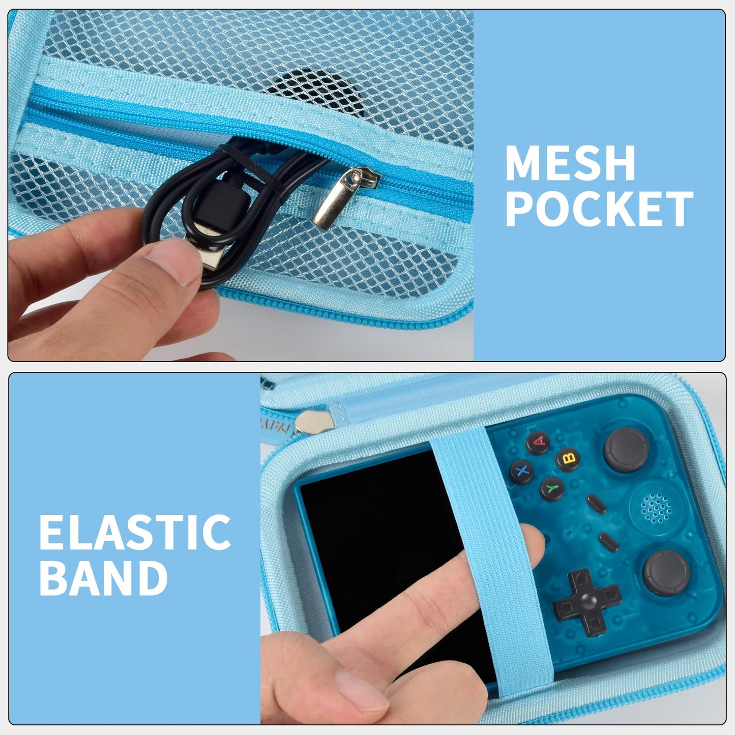 PAIYULE Travel Case for R36S/ RG353V/ RG353VS/ Game Boy Retro Handheld Game Console, Handheld Emulator Storage Holder Organizer, Android Game Console Carrying Bag (Box Only)