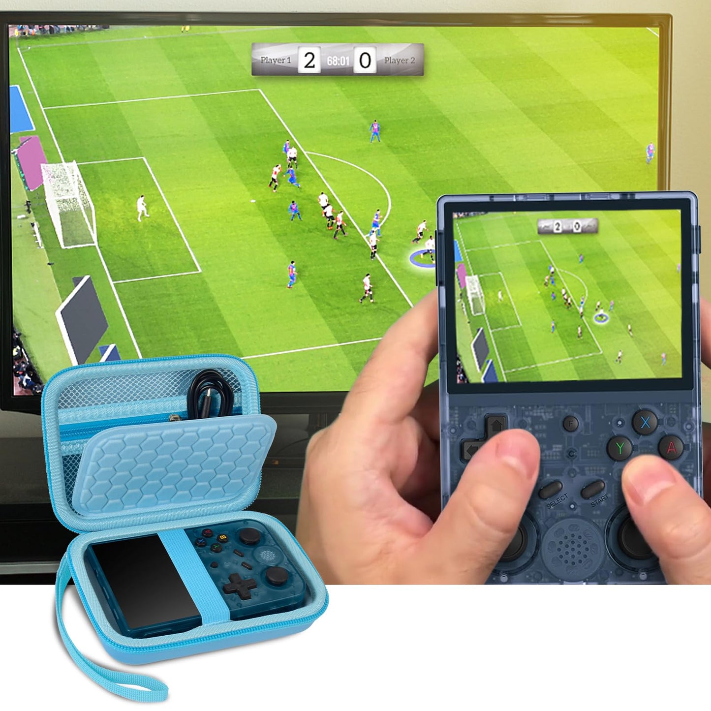 PAIYULE Travel Case for R36S/ RG353V/ RG353VS/ Game Boy Retro Handheld Game Console, Handheld Emulator Storage Holder Organizer, Android Game Console Carrying Bag (Box Only)
