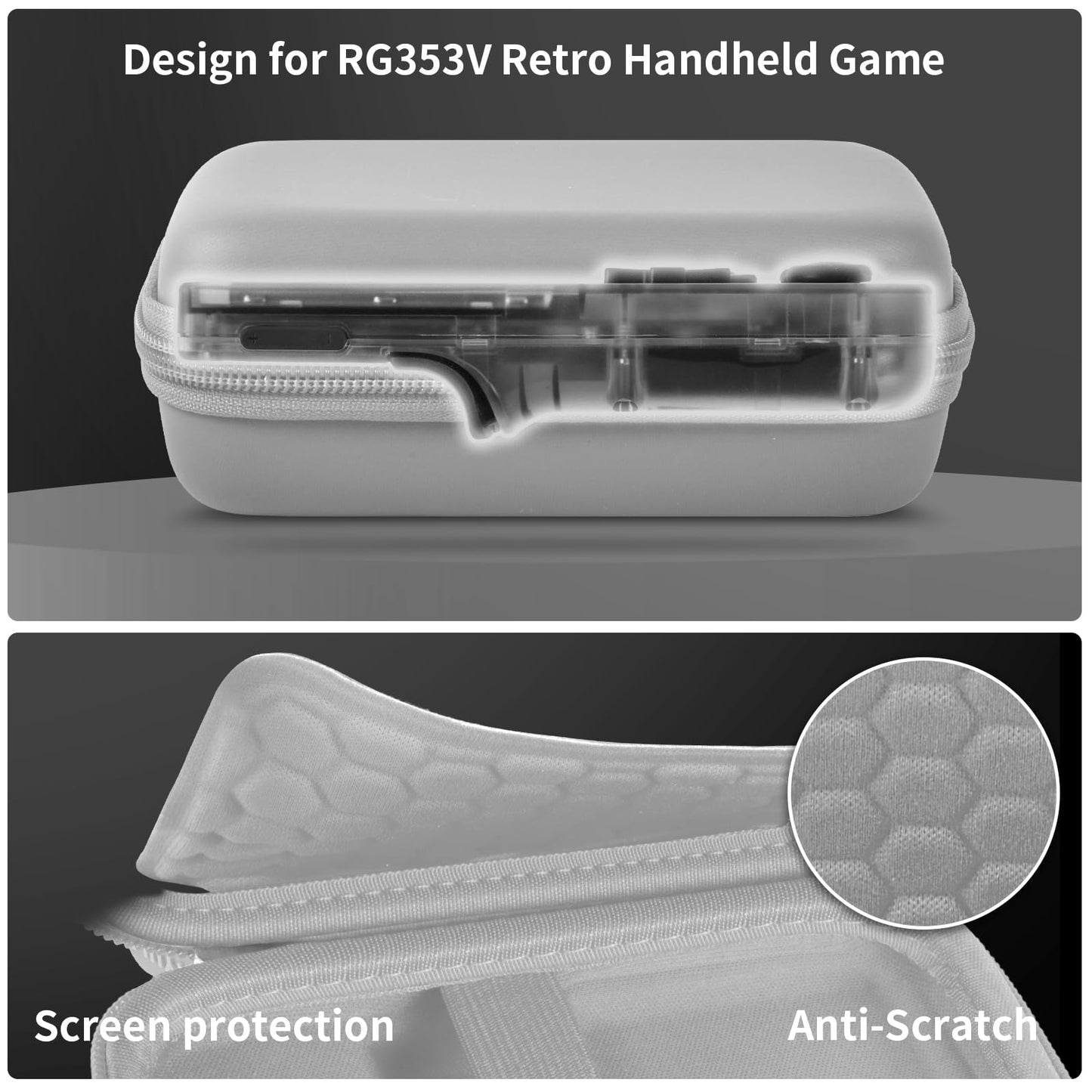 PAIYULE Travel Case for R36S/ RG353V/ RG353VS/ Game Boy Retro Handheld Game Console, Handheld Emulator Storage Holder Organizer, Android Game Console Carrying Bag (Box Only)