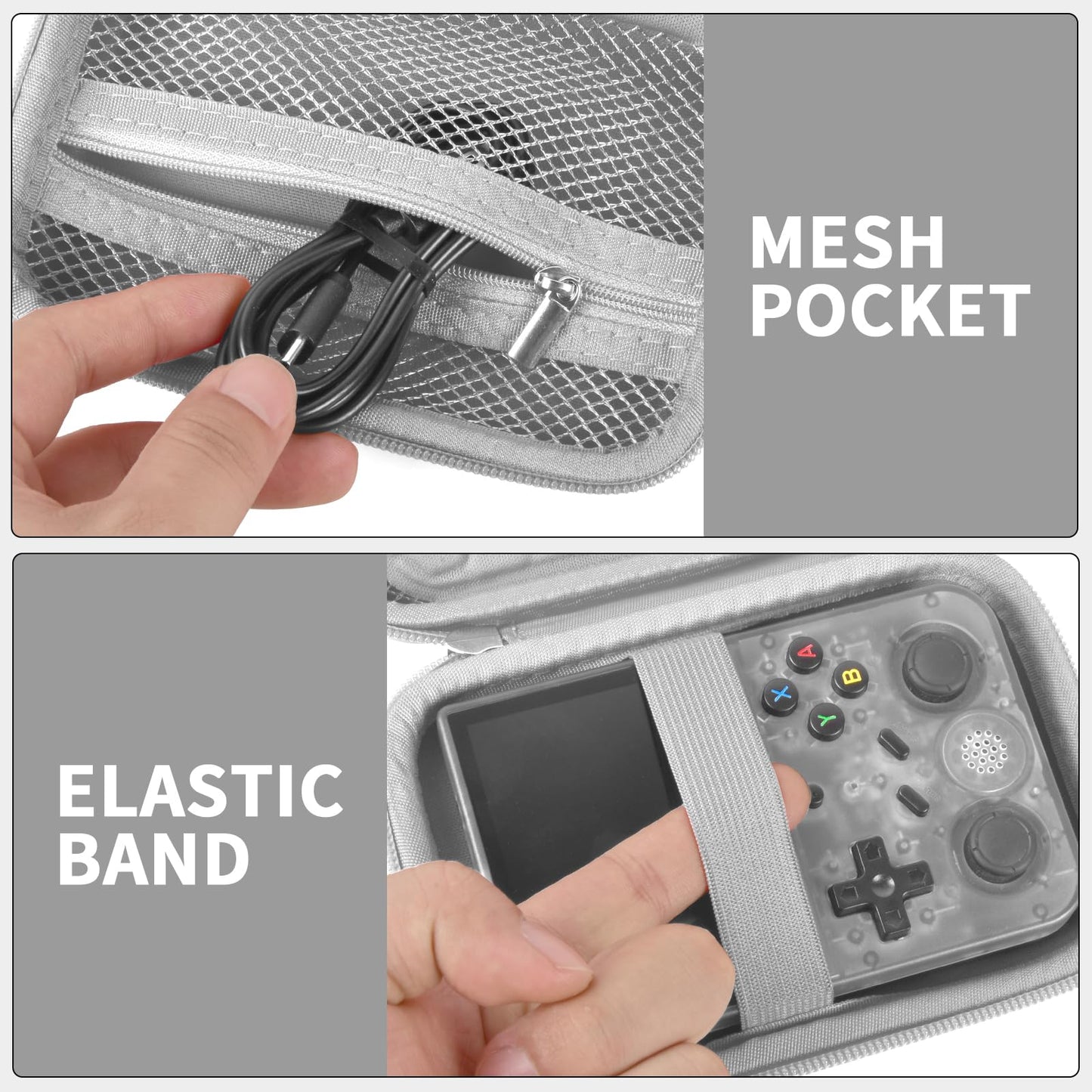 PAIYULE Travel Case for R36S/ RG353V/ RG353VS/ Game Boy Retro Handheld Game Console, Handheld Emulator Storage Holder Organizer, Android Game Console Carrying Bag (Box Only)