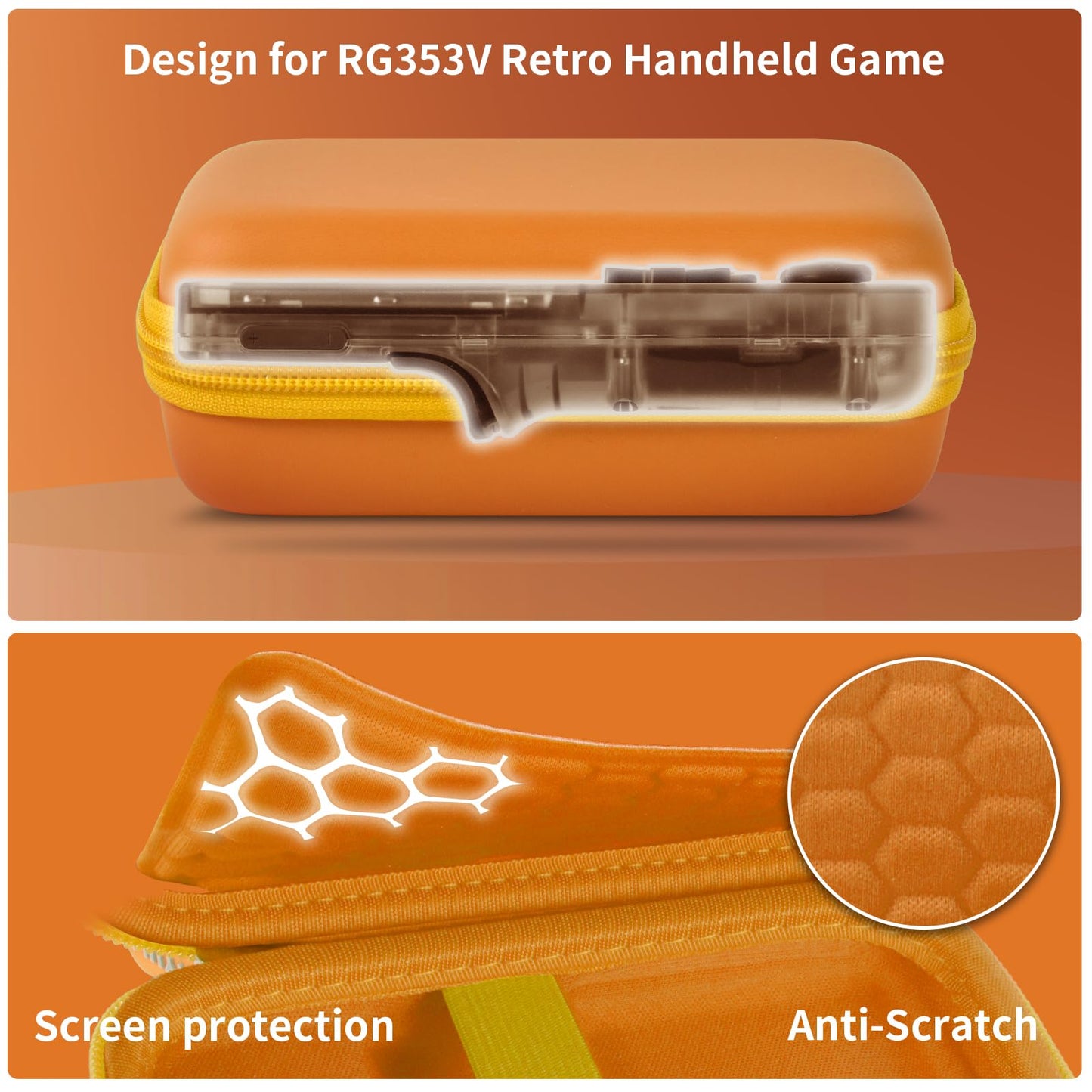 PAIYULE Travel Case for R36S/ RG353V/ RG353VS/ Game Boy Retro Handheld Game Console, Handheld Emulator Storage Holder Organizer, Android Game Console Carrying Bag (Box Only)