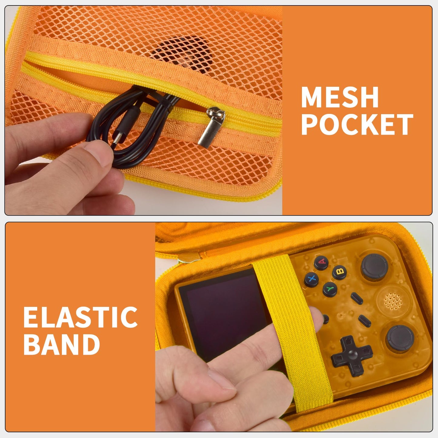 PAIYULE Travel Case for R36S/ RG353V/ RG353VS/ Game Boy Retro Handheld Game Console, Handheld Emulator Storage Holder Organizer, Android Game Console Carrying Bag (Box Only)