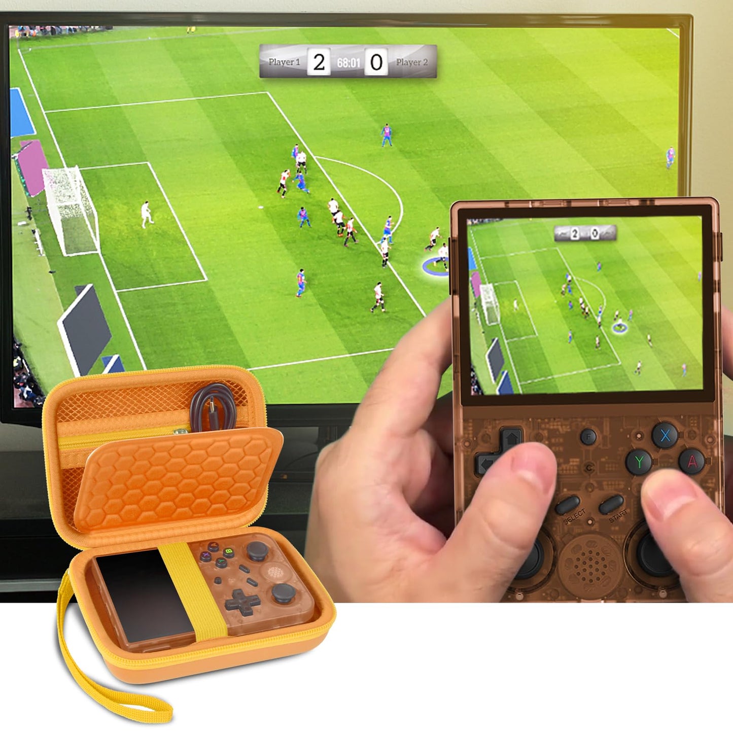 PAIYULE Travel Case for R36S/ RG353V/ RG353VS/ Game Boy Retro Handheld Game Console, Handheld Emulator Storage Holder Organizer, Android Game Console Carrying Bag (Box Only)