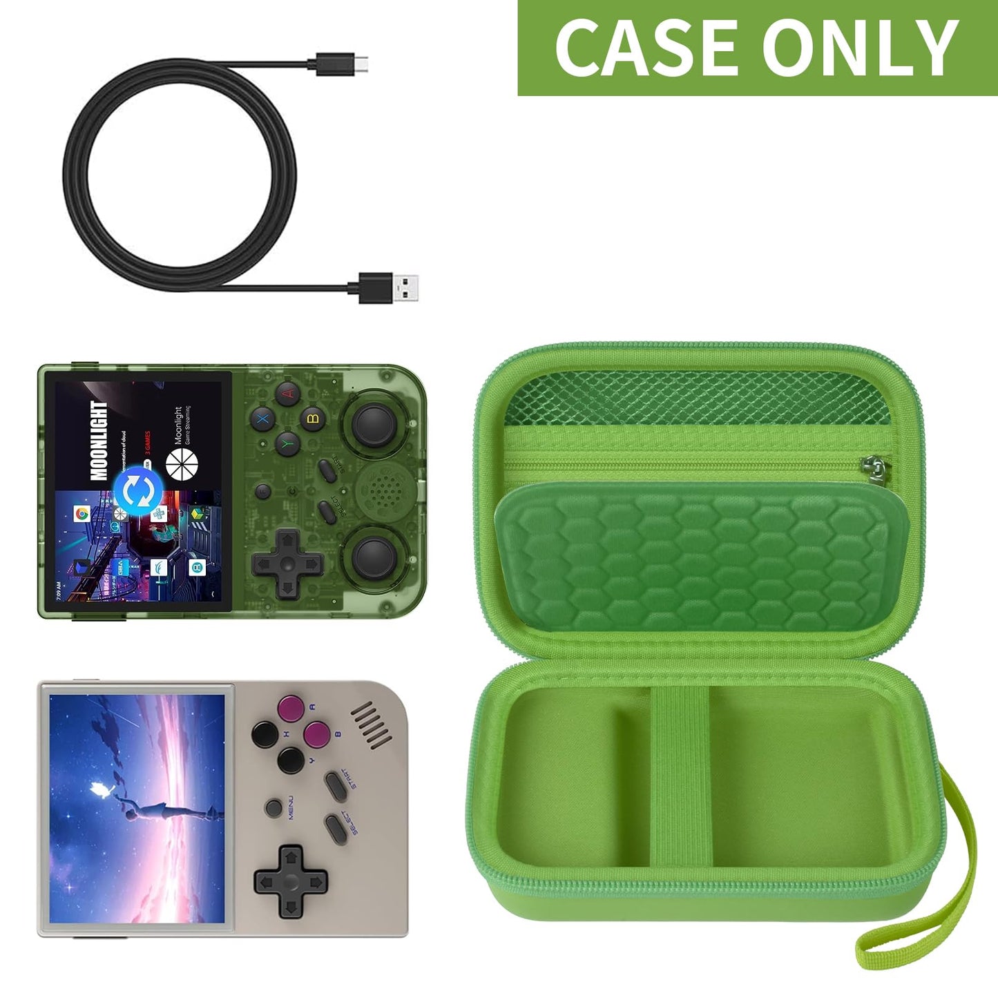 PAIYULE Travel Case for R36S/ RG353V/ RG353VS/ Game Boy Retro Handheld Game Console, Handheld Emulator Storage Holder Organizer, Android Game Console Carrying Bag (Box Only)