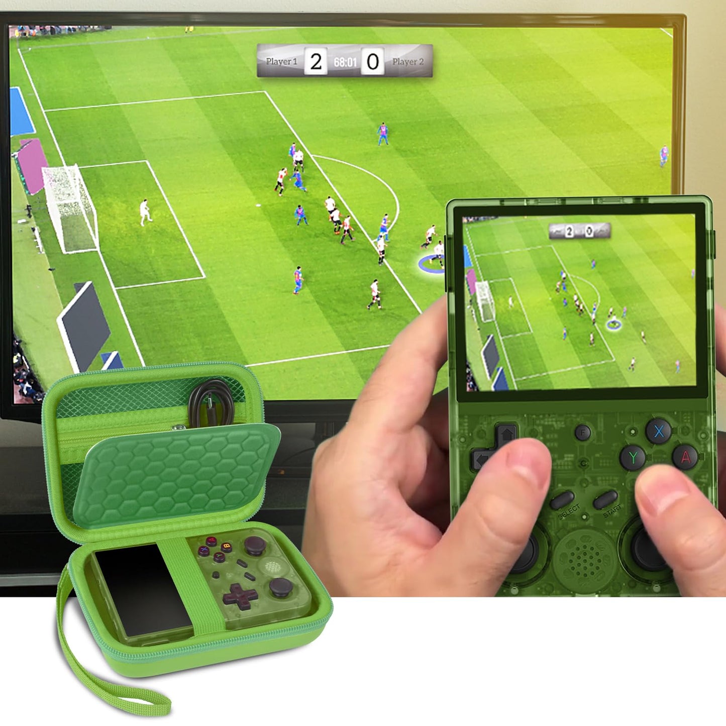 PAIYULE Travel Case for R36S/ RG353V/ RG353VS/ Game Boy Retro Handheld Game Console, Handheld Emulator Storage Holder Organizer, Android Game Console Carrying Bag (Box Only)