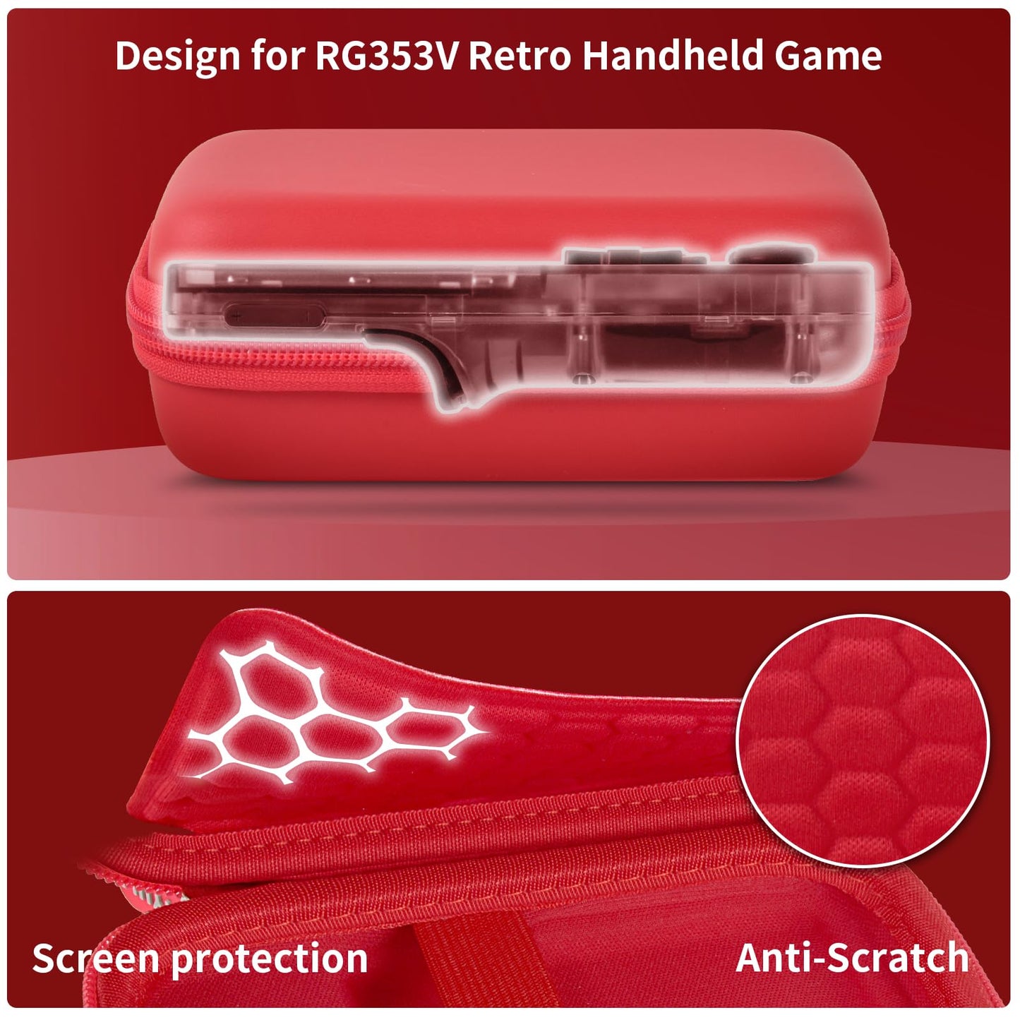 PAIYULE Travel Case for R36S/ RG353V/ RG353VS/ Game Boy Retro Handheld Game Console, Handheld Emulator Storage Holder Organizer, Android Game Console Carrying Bag (Box Only)