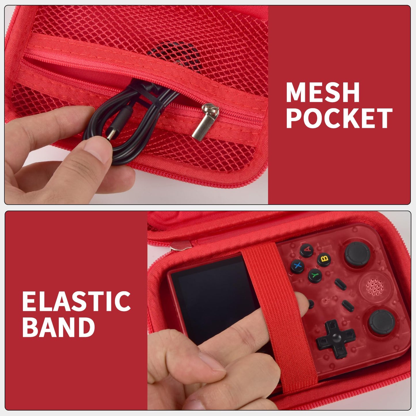 PAIYULE Travel Case for R36S/ RG353V/ RG353VS/ Game Boy Retro Handheld Game Console, Handheld Emulator Storage Holder Organizer, Android Game Console Carrying Bag (Box Only)