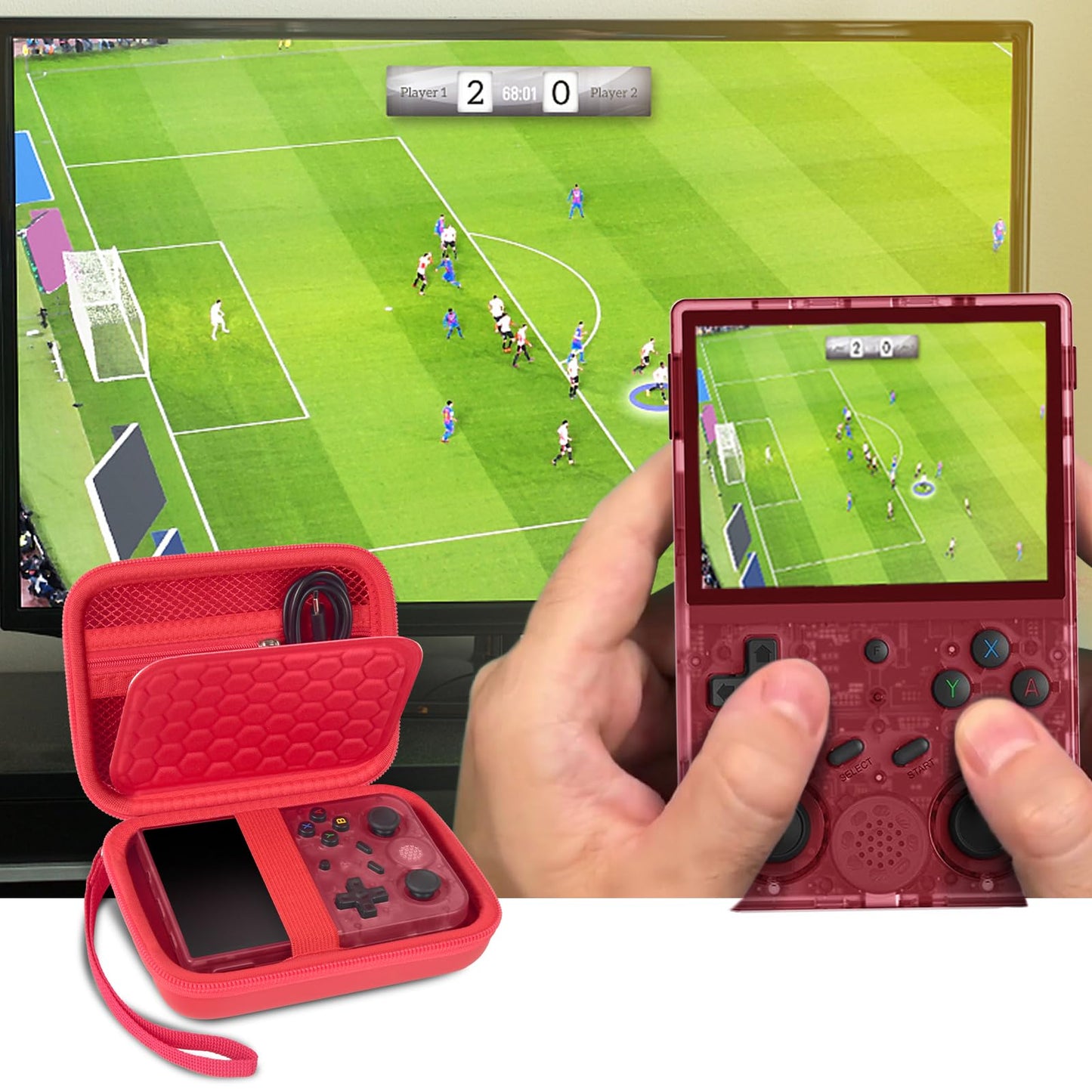 PAIYULE Travel Case for R36S/ RG353V/ RG353VS/ Game Boy Retro Handheld Game Console, Handheld Emulator Storage Holder Organizer, Android Game Console Carrying Bag (Box Only)