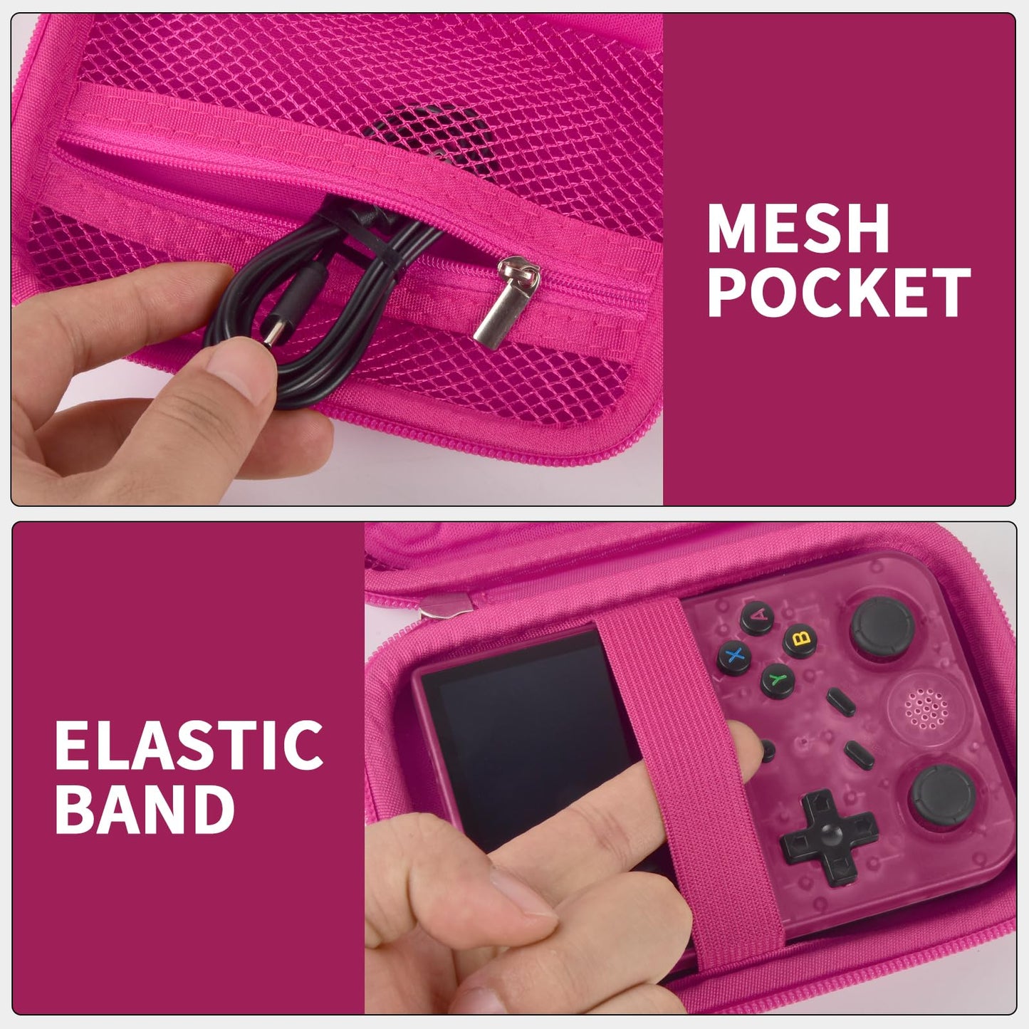 PAIYULE Travel Case for R36S/ RG353V/ RG353VS/ Game Boy Retro Handheld Game Console, Handheld Emulator Storage Holder Organizer, Android Game Console Carrying Bag (Box Only)
