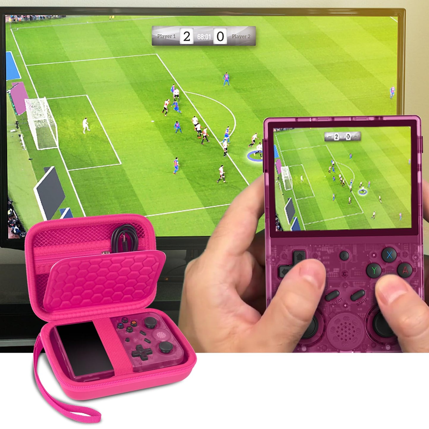 PAIYULE Travel Case for R36S/ RG353V/ RG353VS/ Game Boy Retro Handheld Game Console, Handheld Emulator Storage Holder Organizer, Android Game Console Carrying Bag (Box Only)