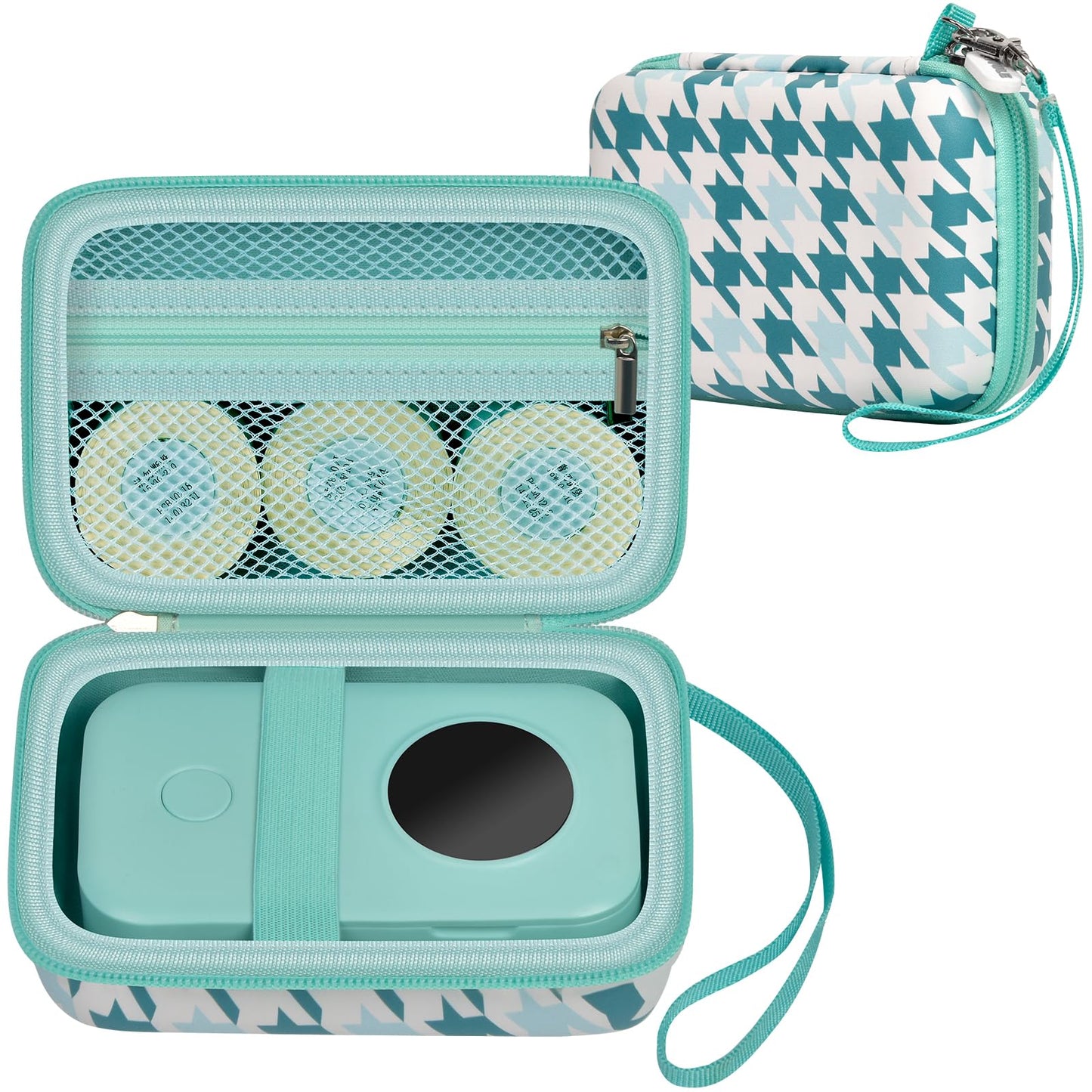 PAIYULE Hard Carrying Case for Phomemo D30 D35 Label Maker, Label Printer Case for Nelko P21, for NIIMBOT D110 D11, for Marklife P11 P12, for SUPVAN E10, Protective EVA Storage Bag with Mesh Pocket