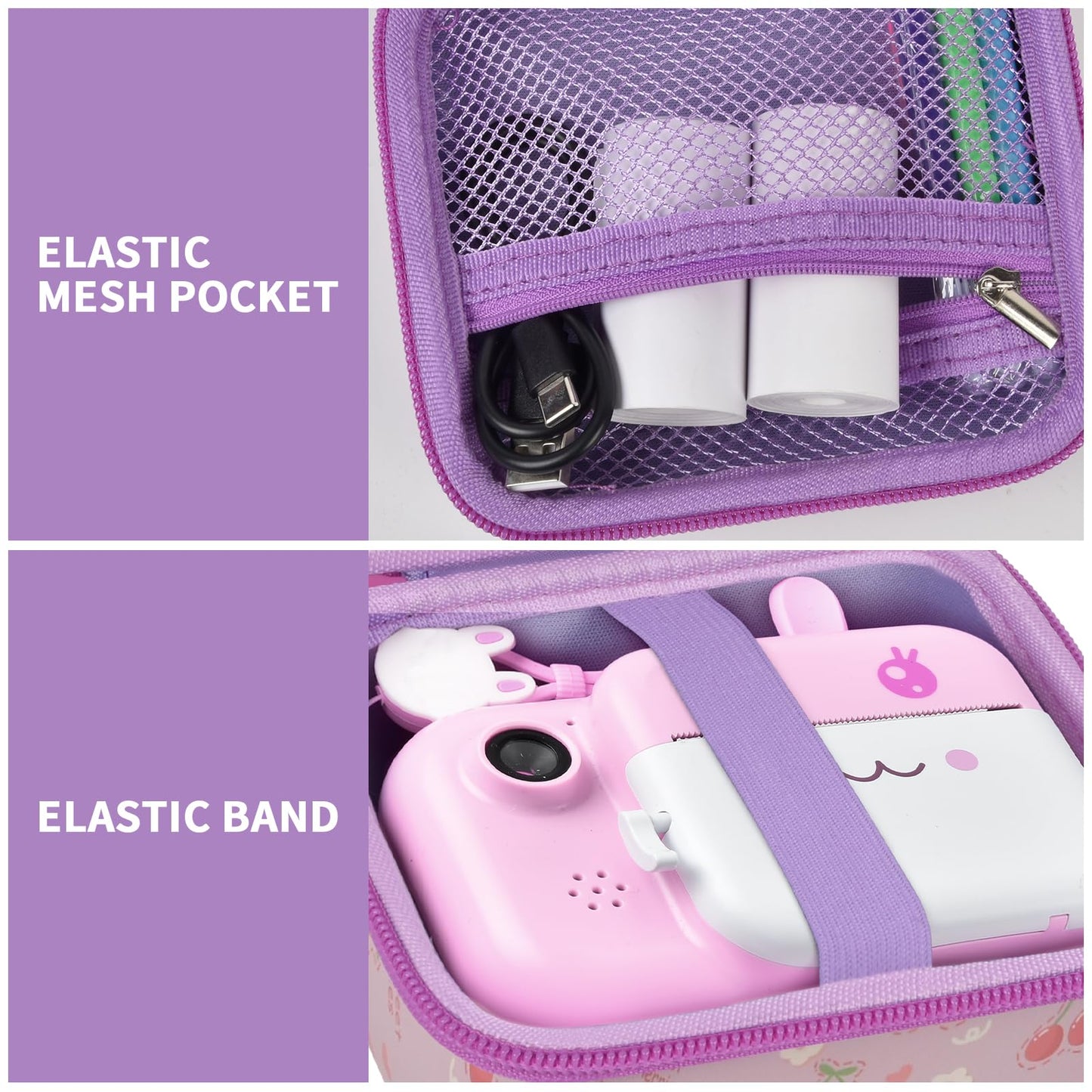 PAIYULE Kids Instant Print Camera Case Compatible with ESOXOFFORE for Dylanto for DUDUDRAGON for GKTZ for ETIKEZ for Dafotil for Careenoah Digital Video Prints Paper Bag (Box Only) Purple
