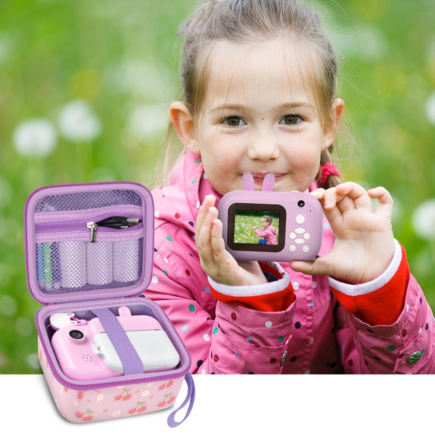 PAIYULE Kids Instant Print Camera Case Compatible with ESOXOFFORE for Dylanto for DUDUDRAGON for GKTZ for ETIKEZ for Dafotil for Careenoah Digital Video Prints Paper Bag (Box Only) Purple