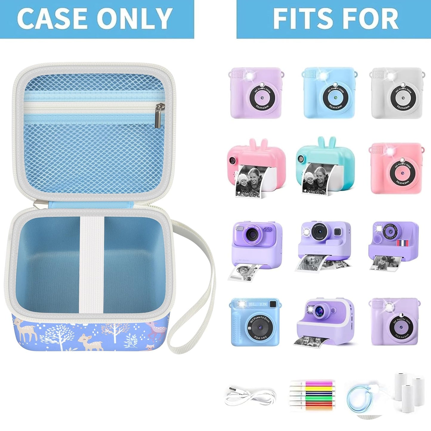 PAIYULE Kids Instant Print Camera Case Compatible with ESOXOFFORE for Dylanto for DUDUDRAGON for GKTZ for ETIKEZ for Dafotil for Careenoah Digital Video Prints Paper Bag (Box Only) Purple