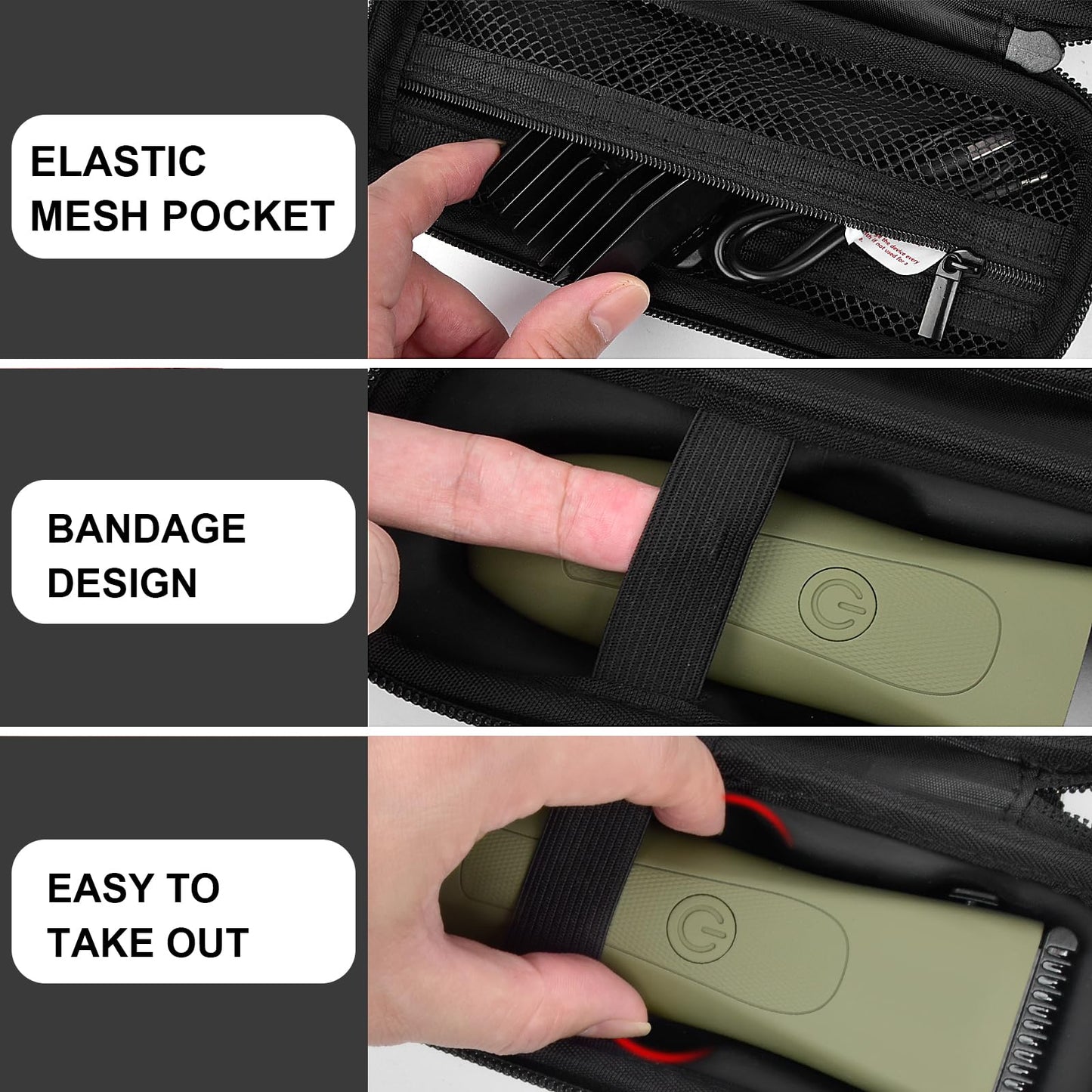 PAIYULE Case for MANSPOT for Meridian Body Hair Trimmer for Men, Electric Beard Shaver Storage Holder for LADYSPOT Pubic Razor and Extra Blade Heads- Box Only (Black)
