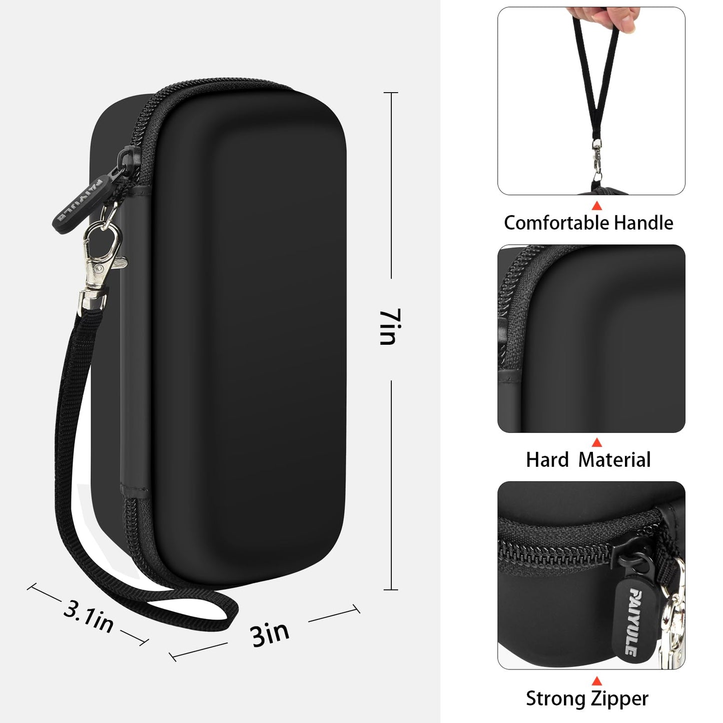 PAIYULE Case for MANSPOT for Meridian Body Hair Trimmer for Men, Electric Beard Shaver Storage Holder for LADYSPOT Pubic Razor and Extra Blade Heads- Box Only (Black)