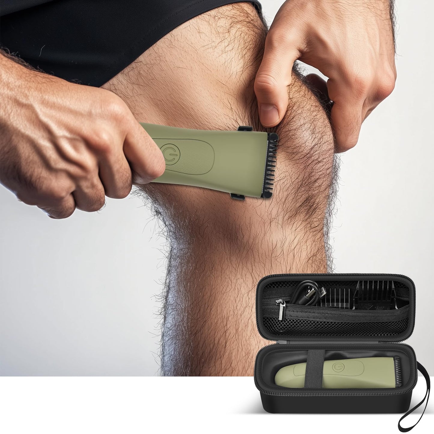 PAIYULE Case for MANSPOT for Meridian Body Hair Trimmer for Men, Electric Beard Shaver Storage Holder for LADYSPOT Pubic Razor and Extra Blade Heads- Box Only (Black)